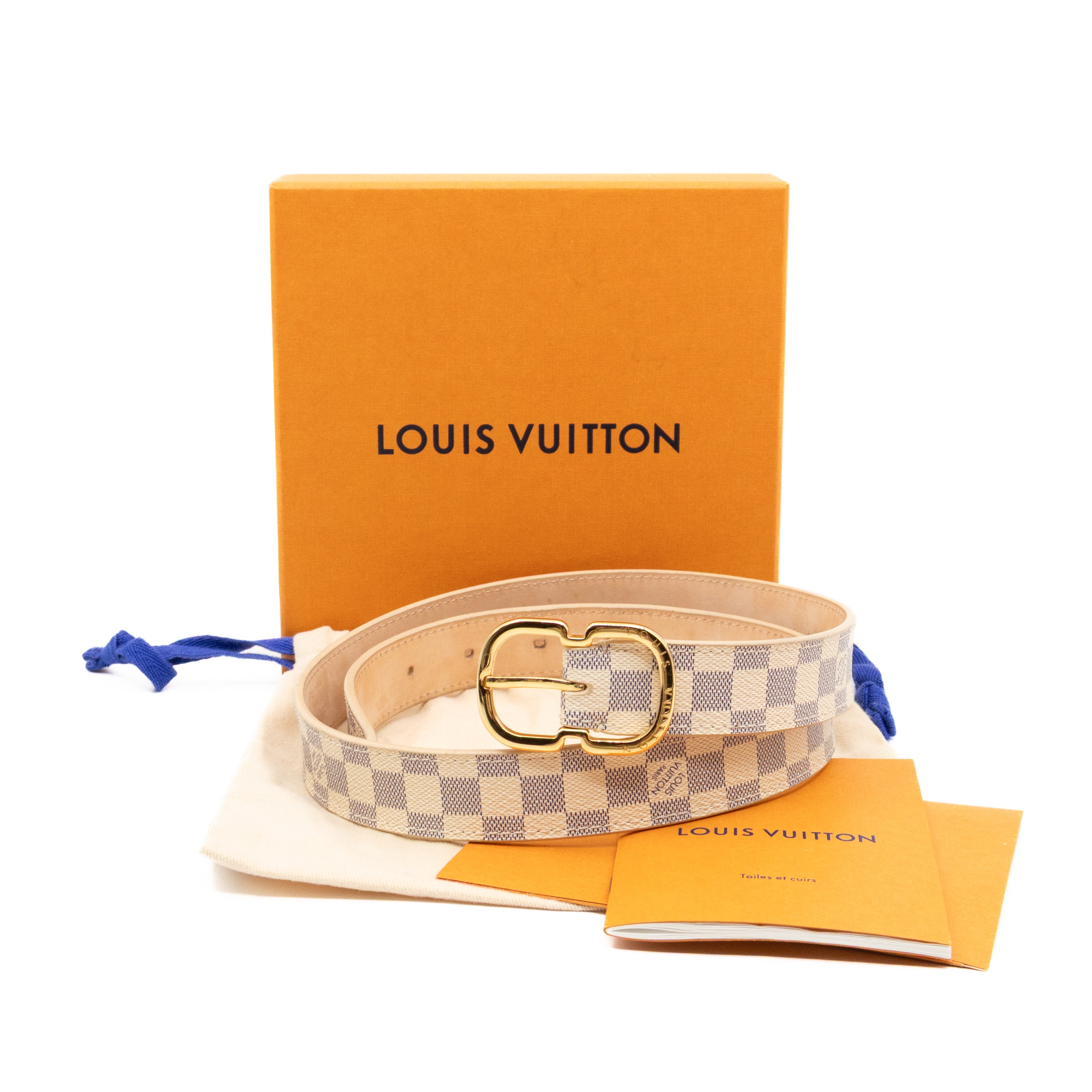 Ceinture Belt Mini Damier Azur 75 cm