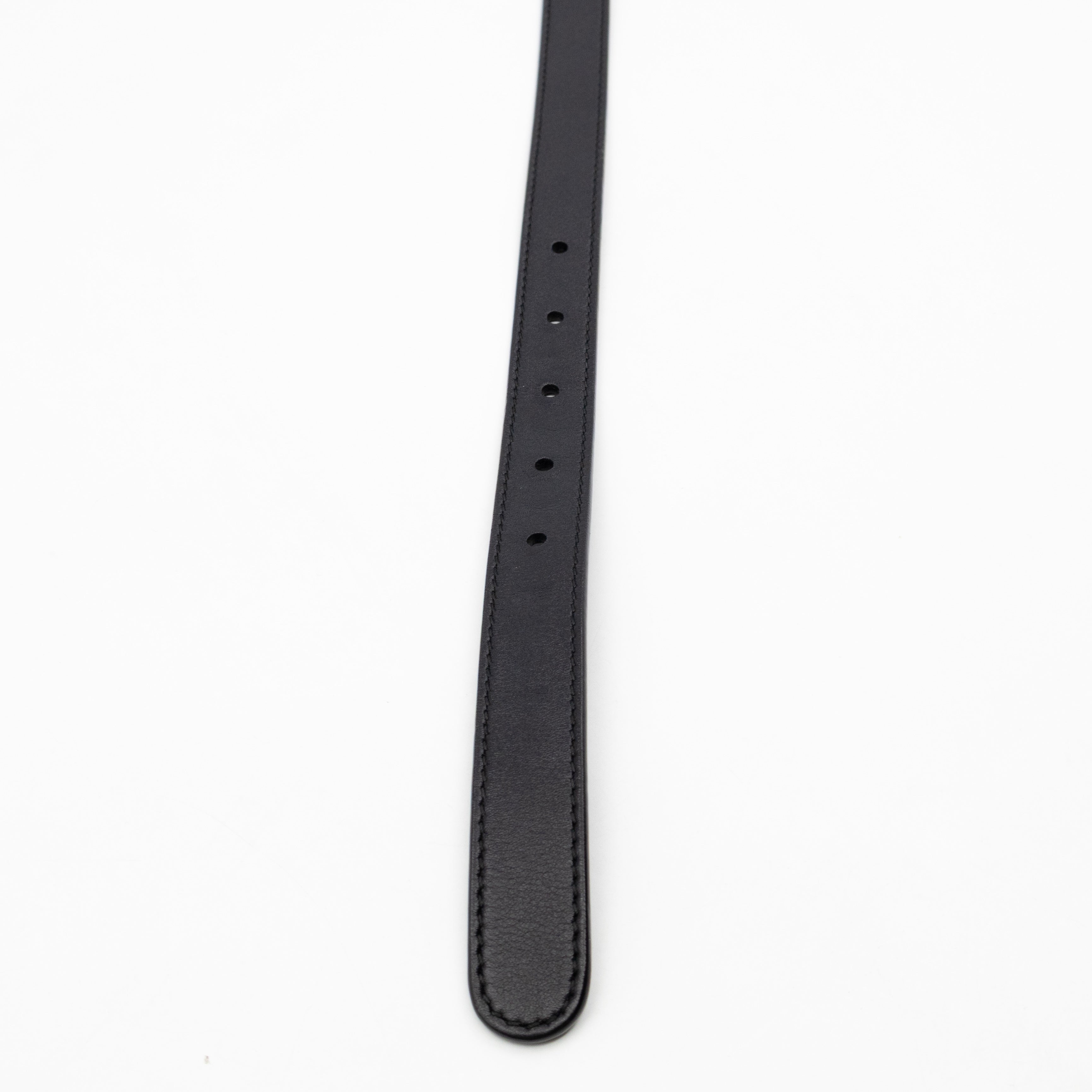 GG Marmont Thin Belt Black Leather 70 cm
