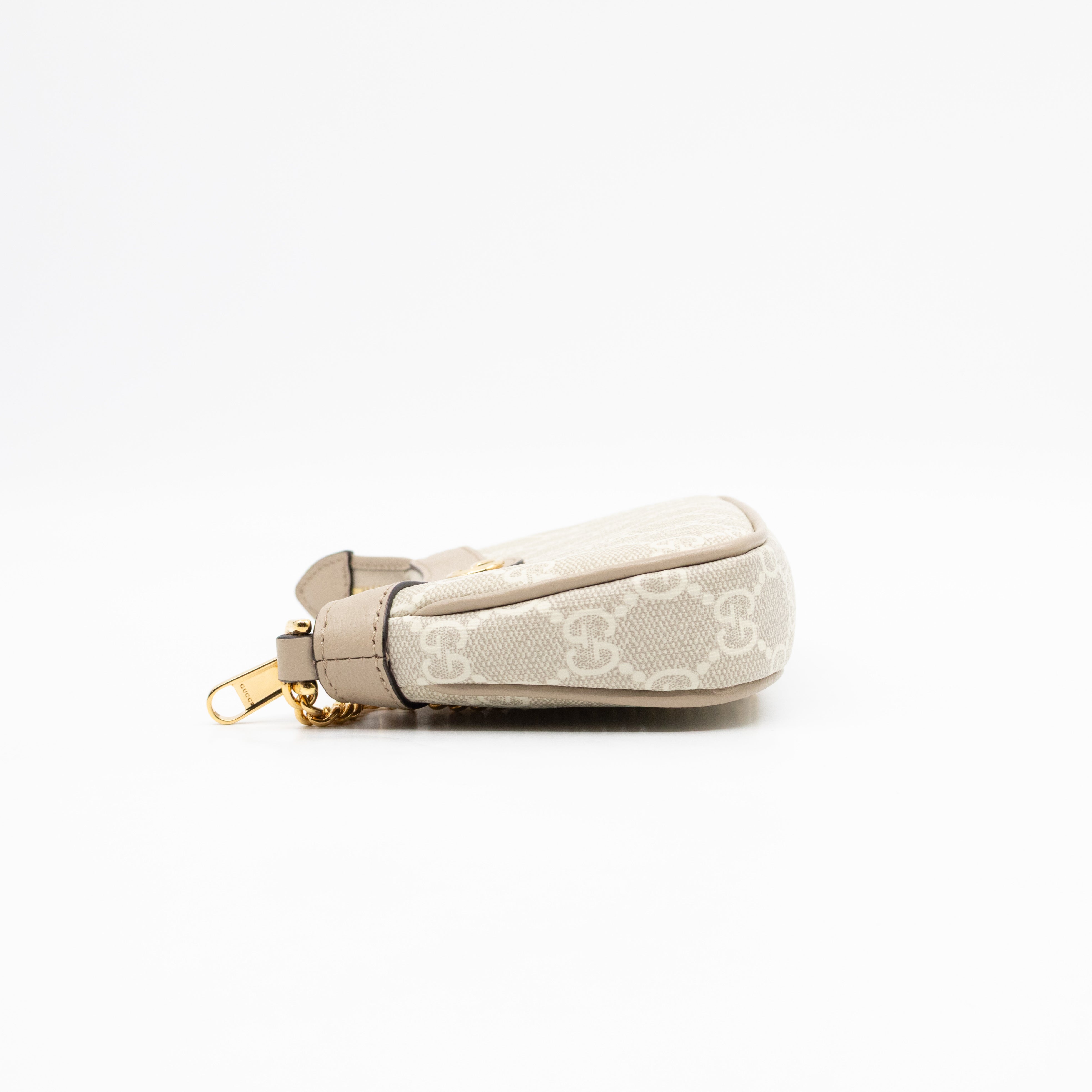 Ophidia Mini Bag GG Supreme Canvas Beige and White