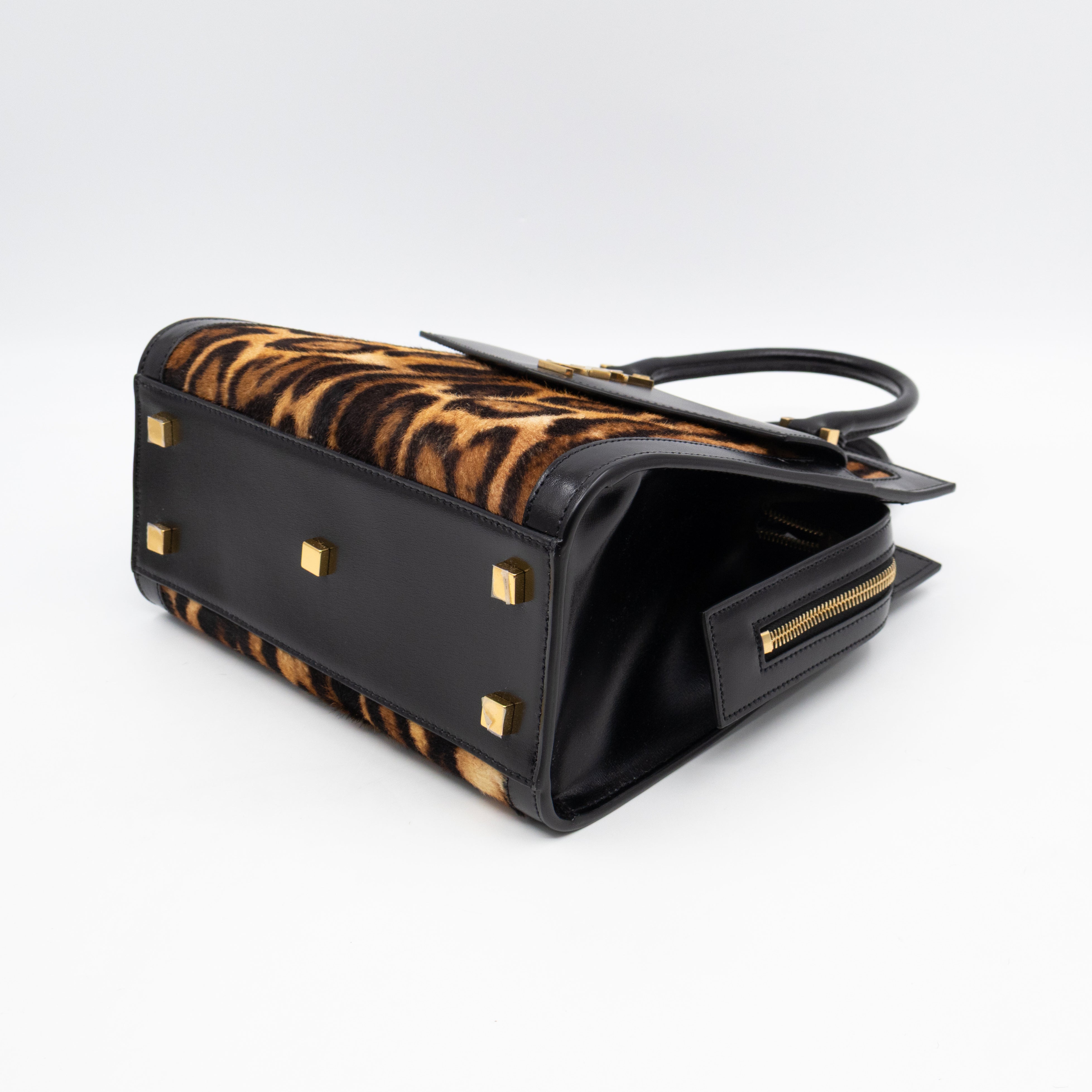 Uptown Small Leopard Ponyhair & Black Leather