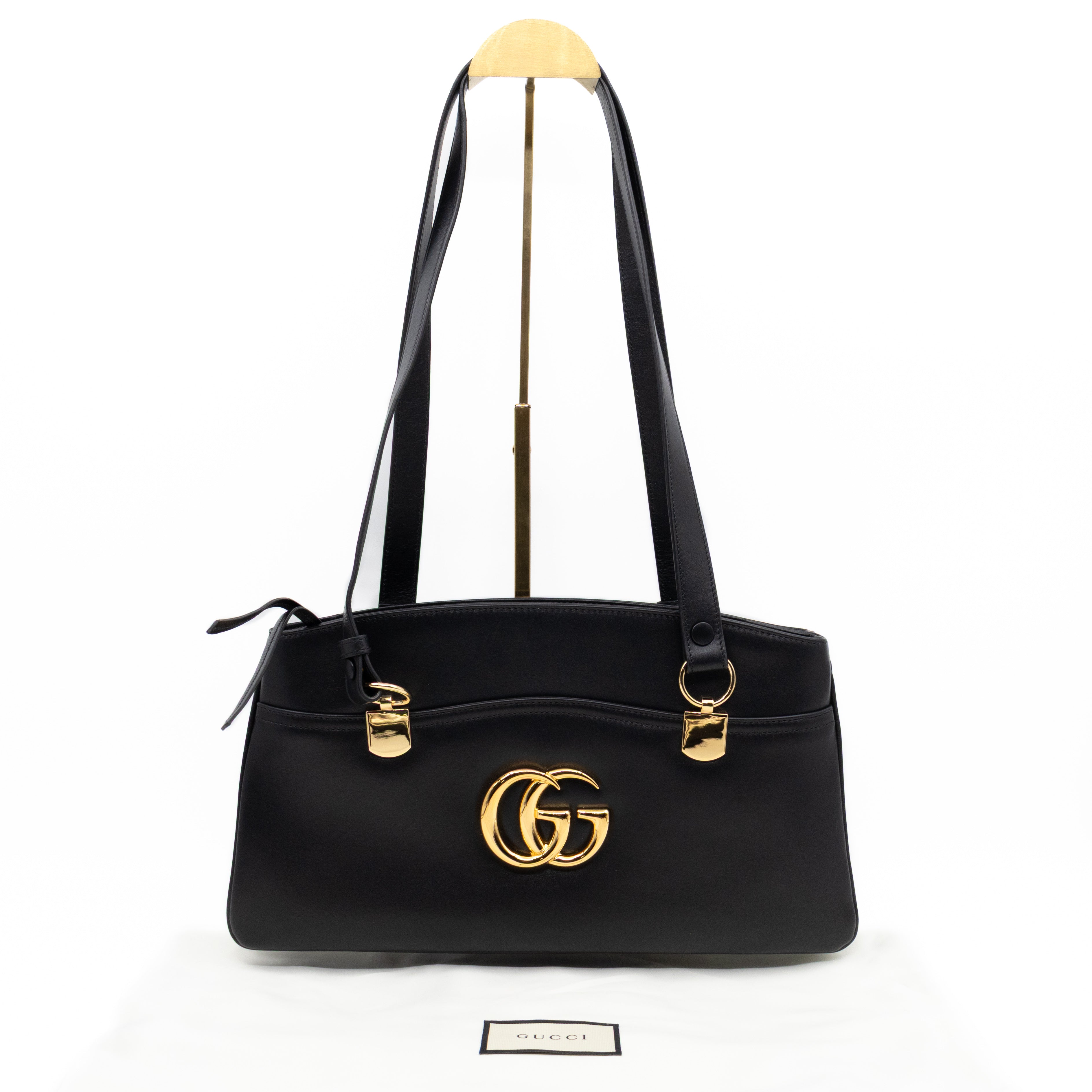 Arli Tote Large Shoulder Bag Black Smooth Leather