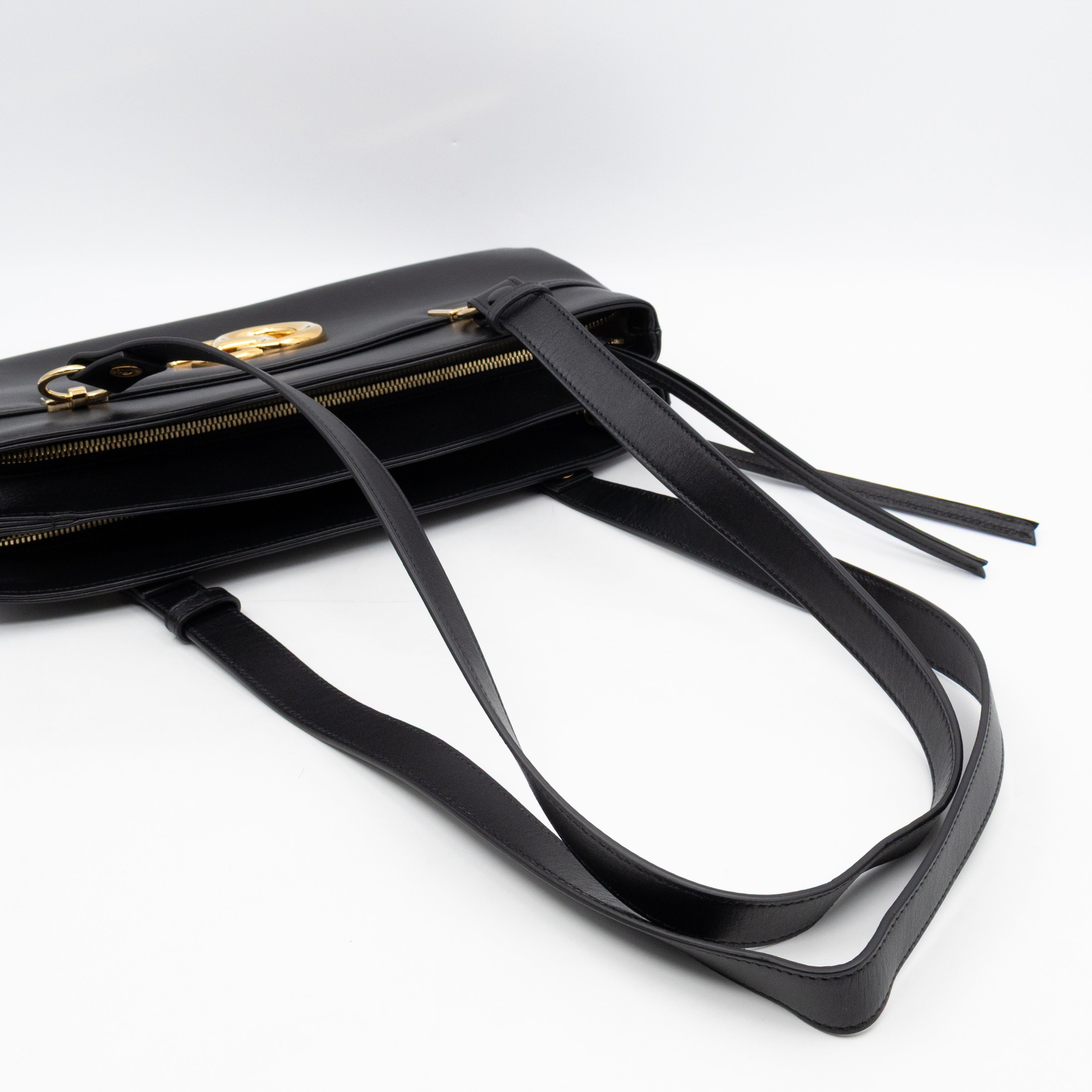 Arli Tote Large Shoulder Bag Black Smooth Leather