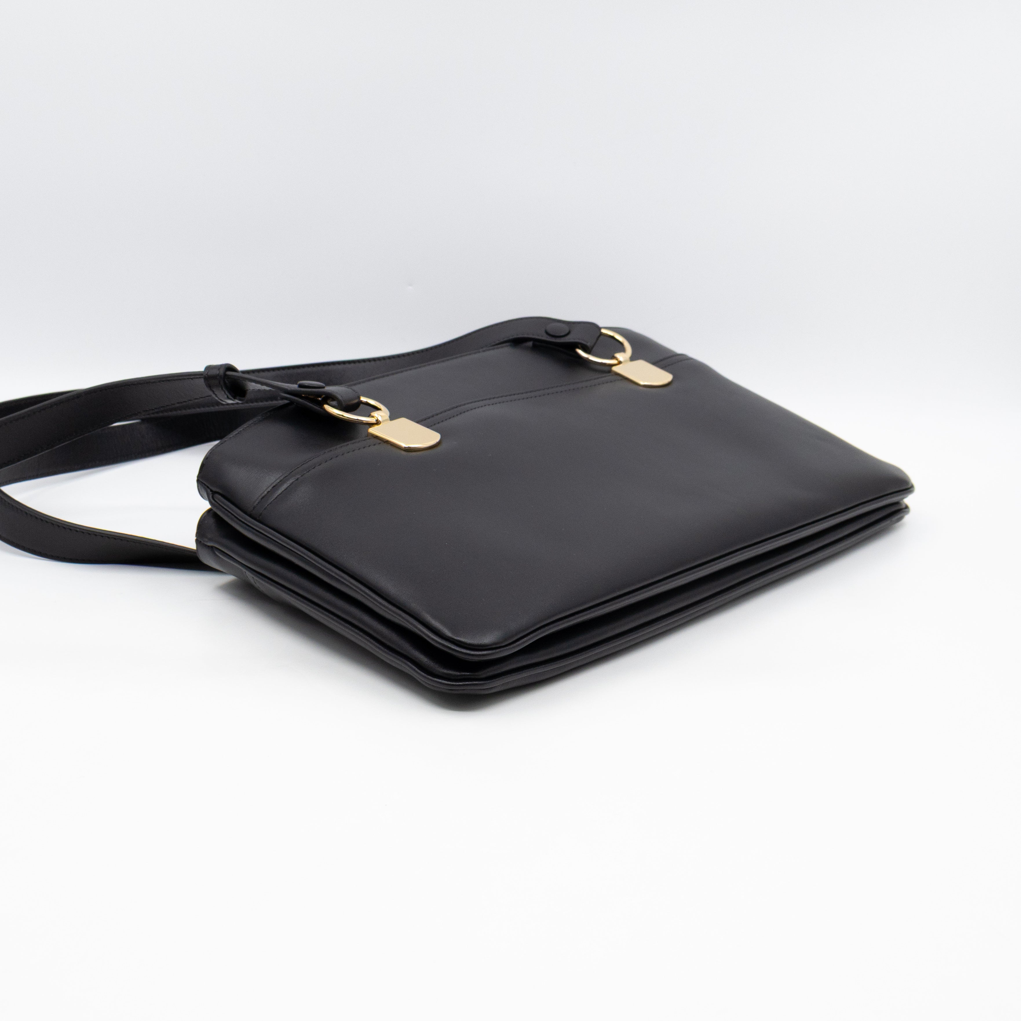 Arli Tote Large Shoulder Bag Black Smooth Leather