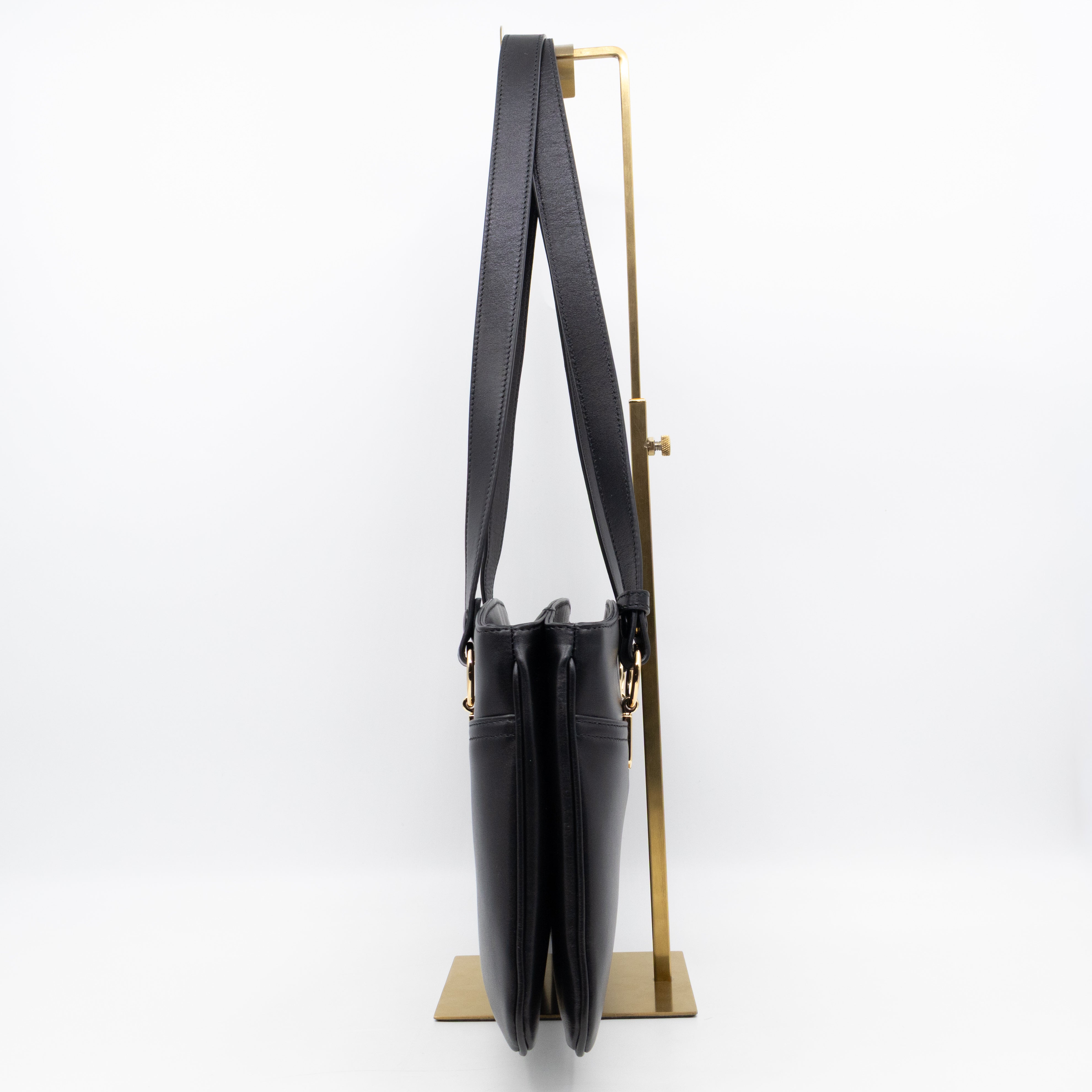 Arli Tote Large Shoulder Bag Black Smooth Leather