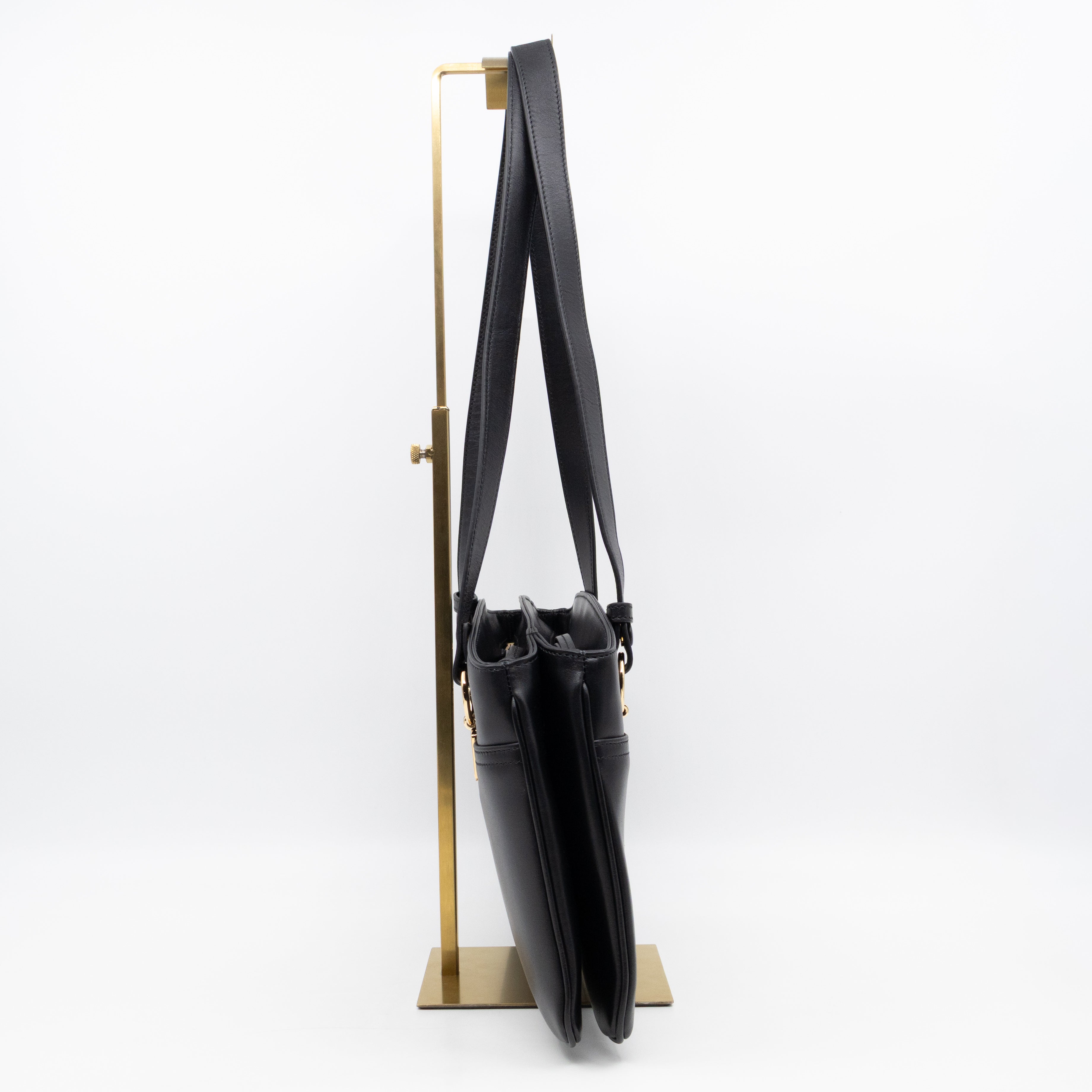 Arli Tote Large Shoulder Bag Black Smooth Leather