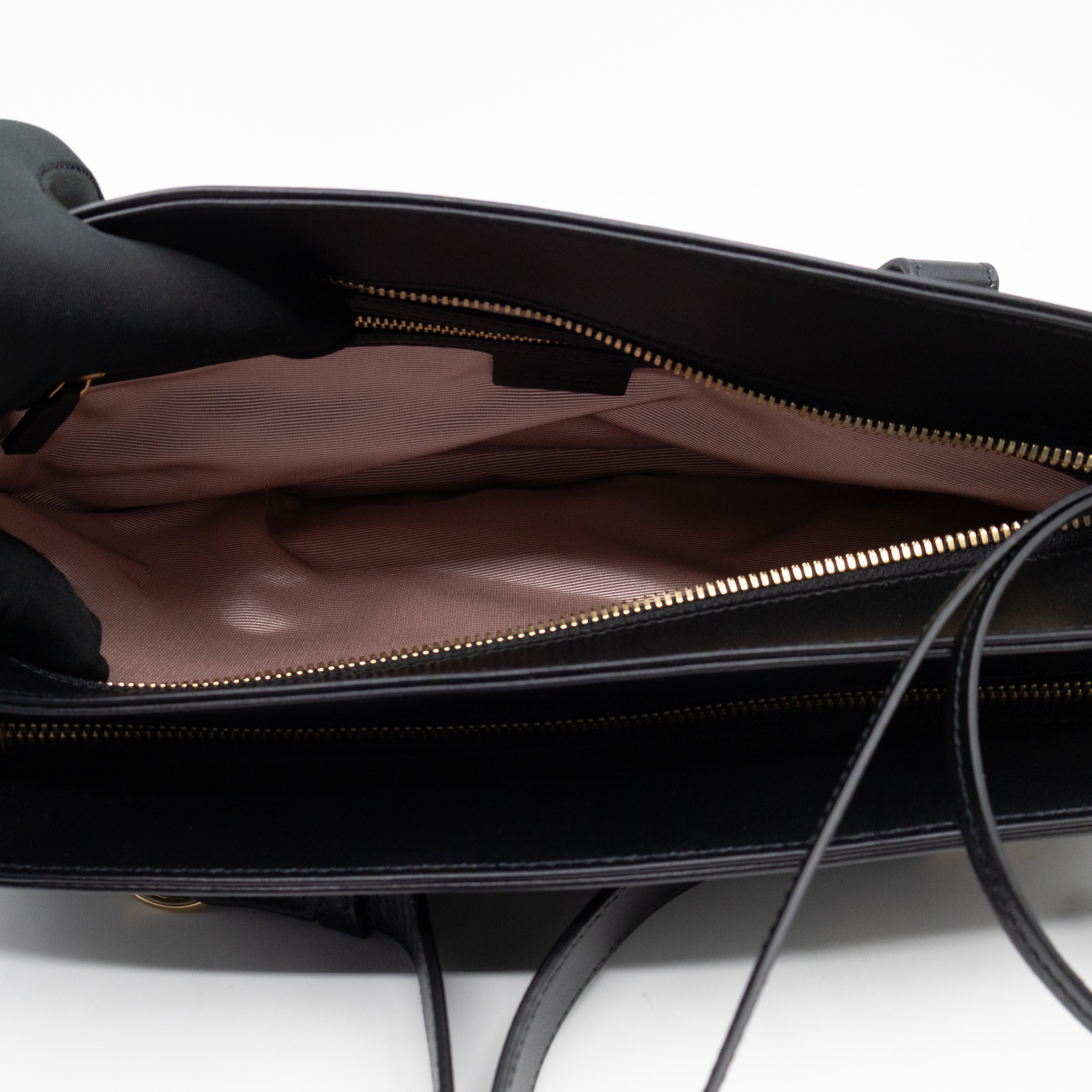 Arli Tote Large Shoulder Bag Black Smooth Leather