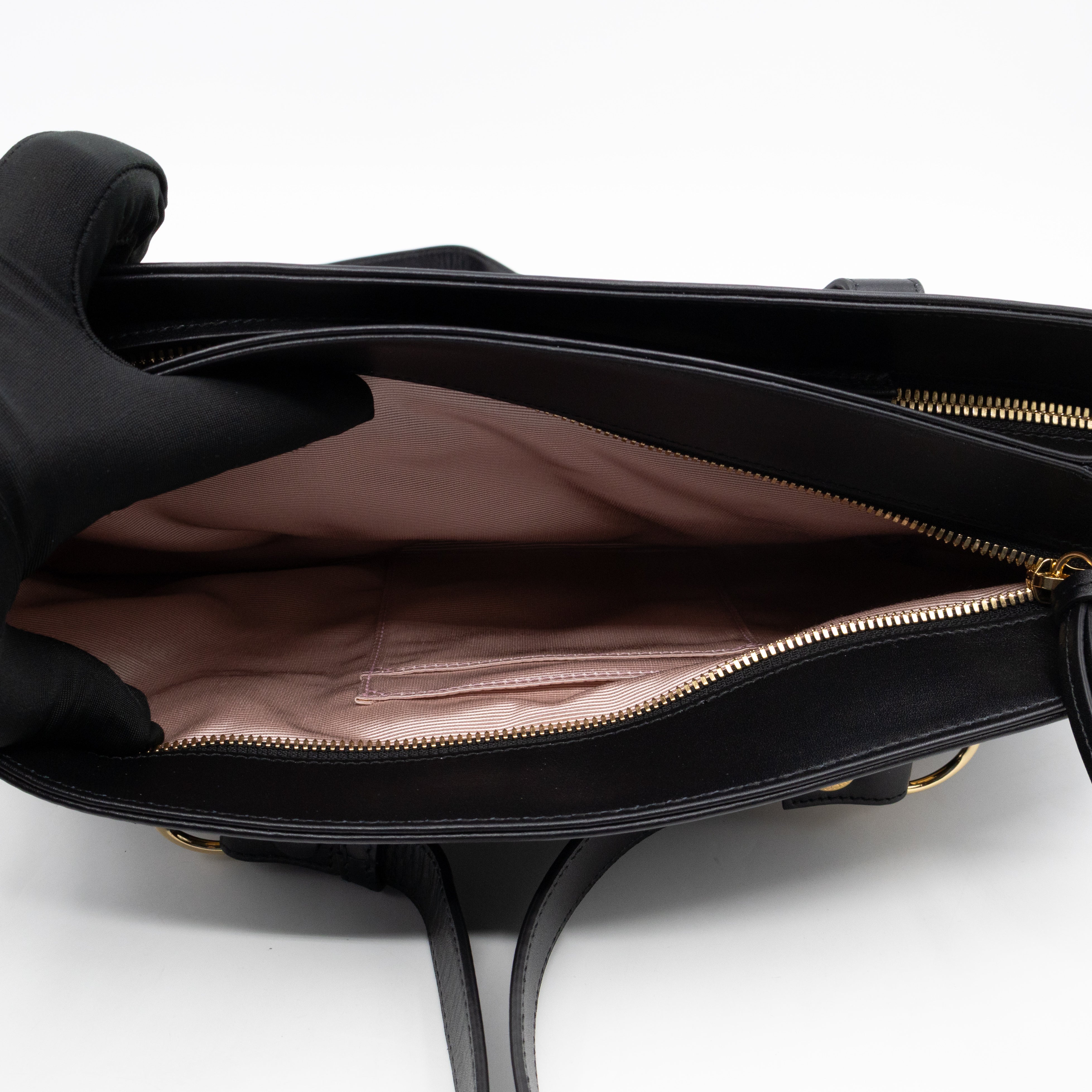 Arli Tote Large Shoulder Bag Black Smooth Leather