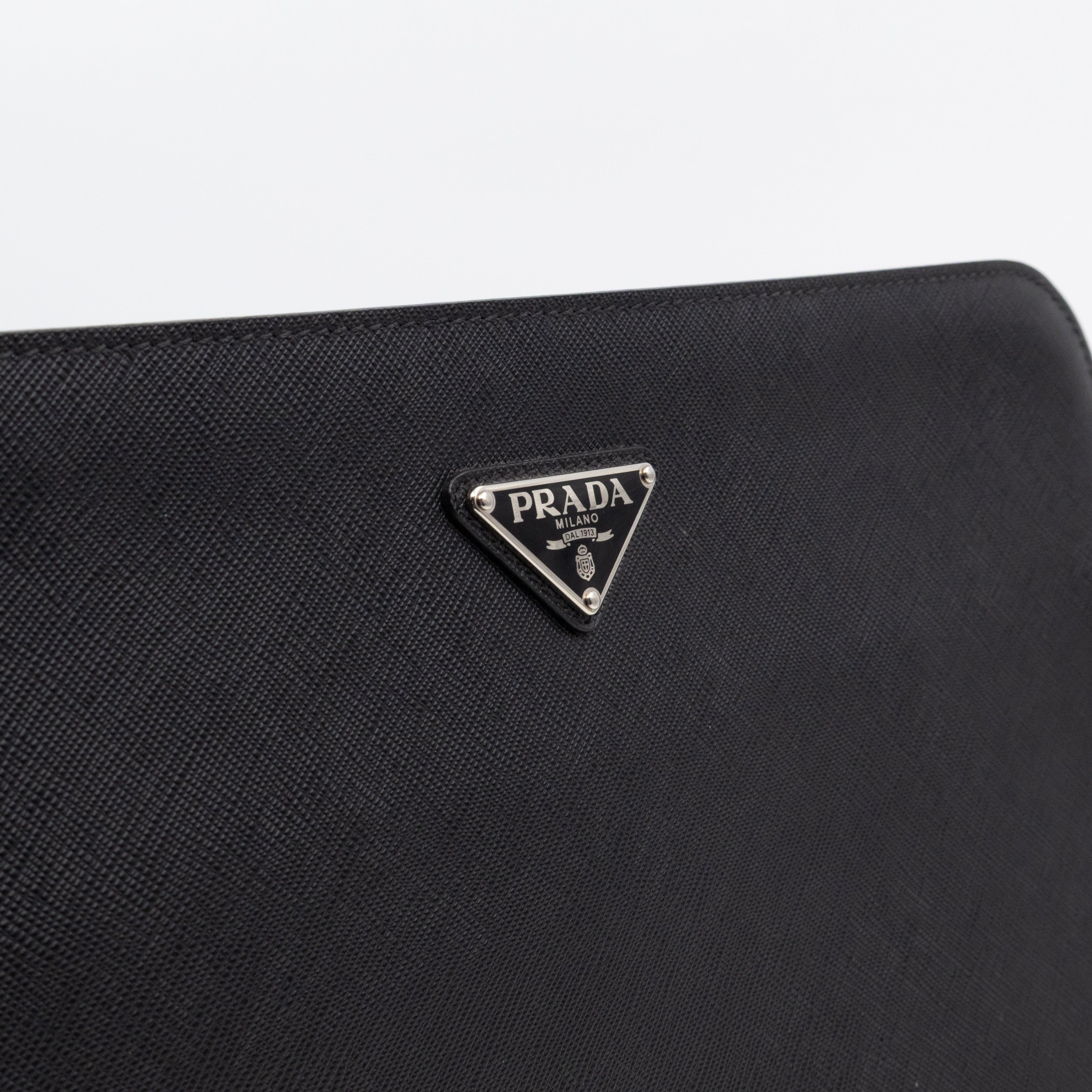 Laptop Holder Black Saffiano Leather