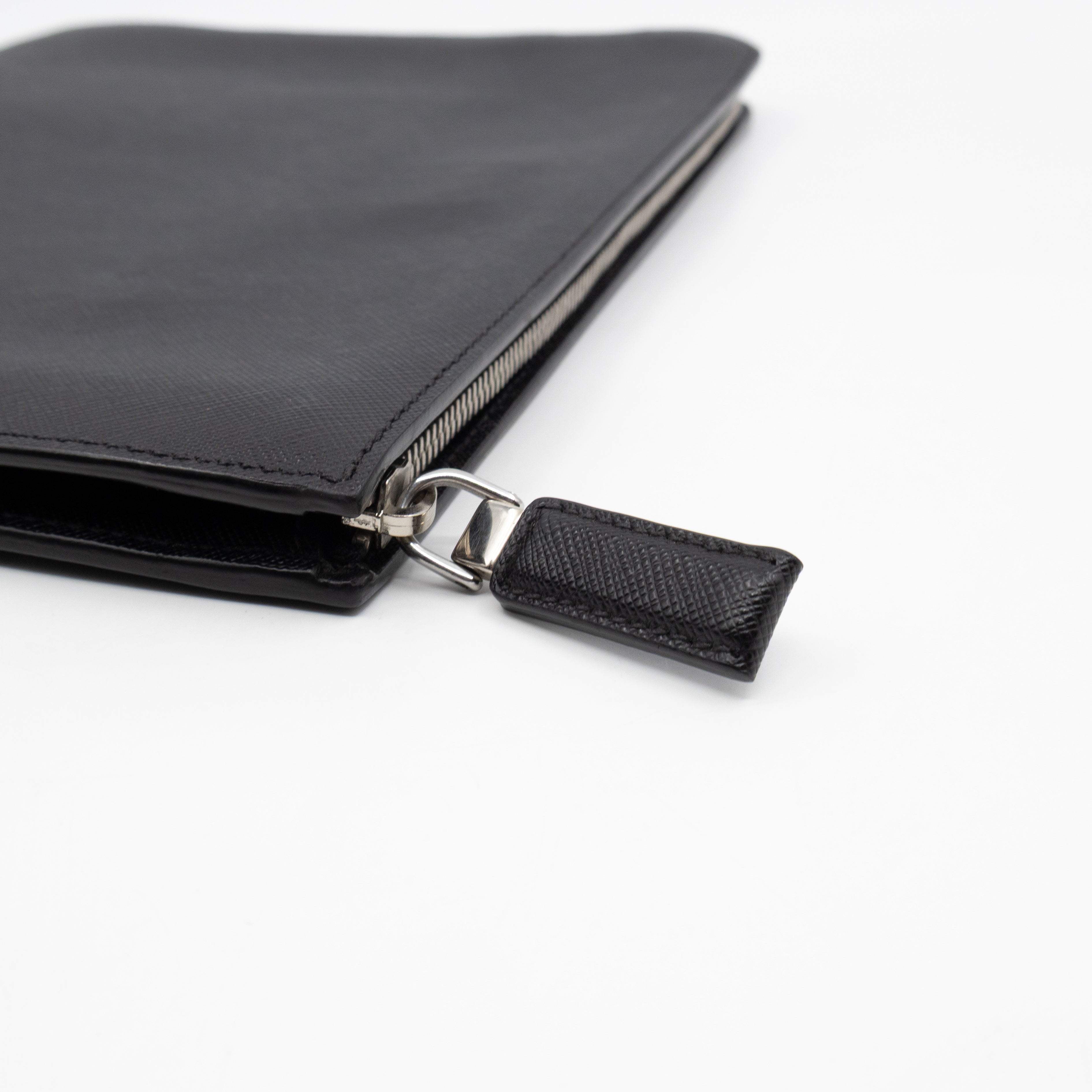 Laptop Holder Black Saffiano Leather