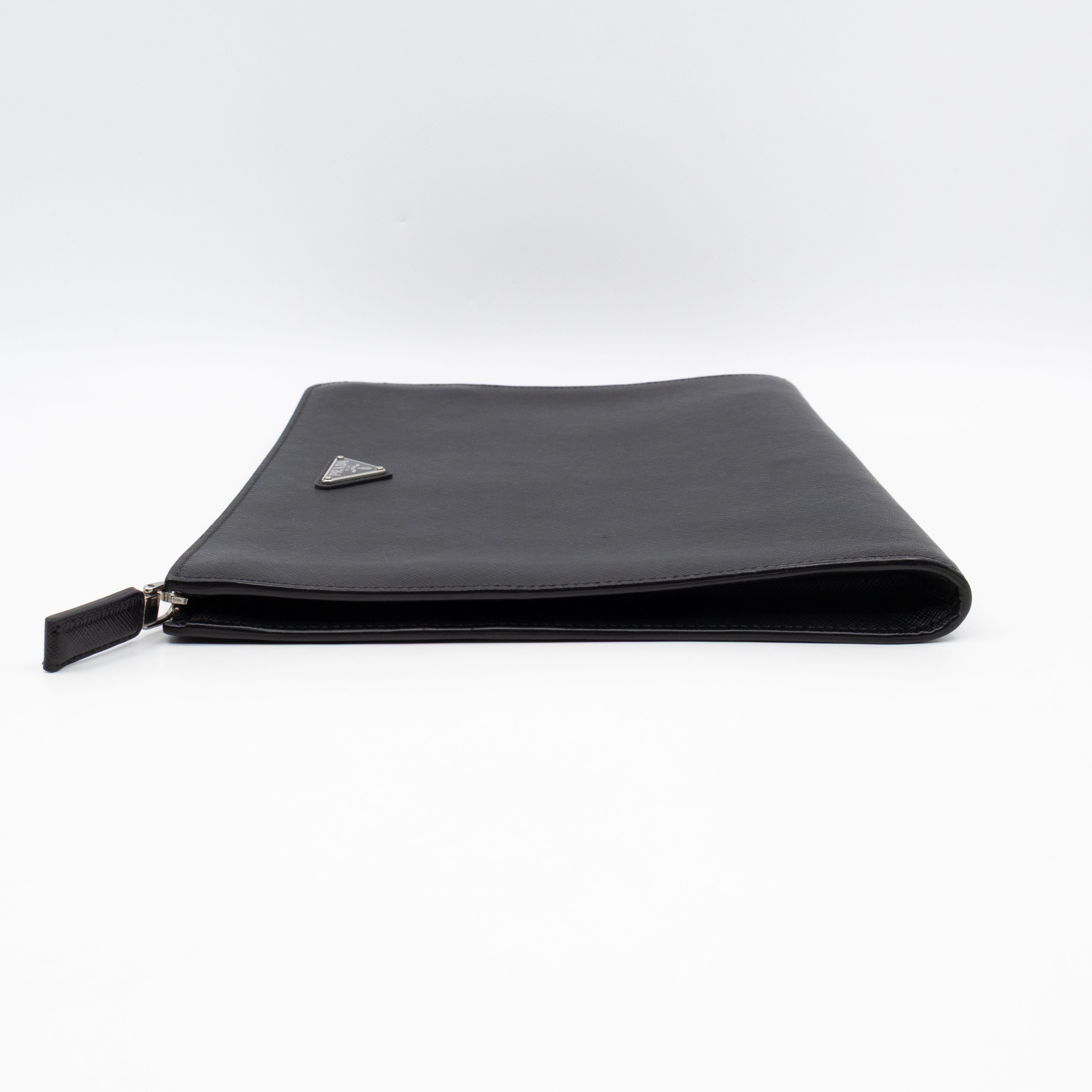Laptop Holder Black Saffiano Leather