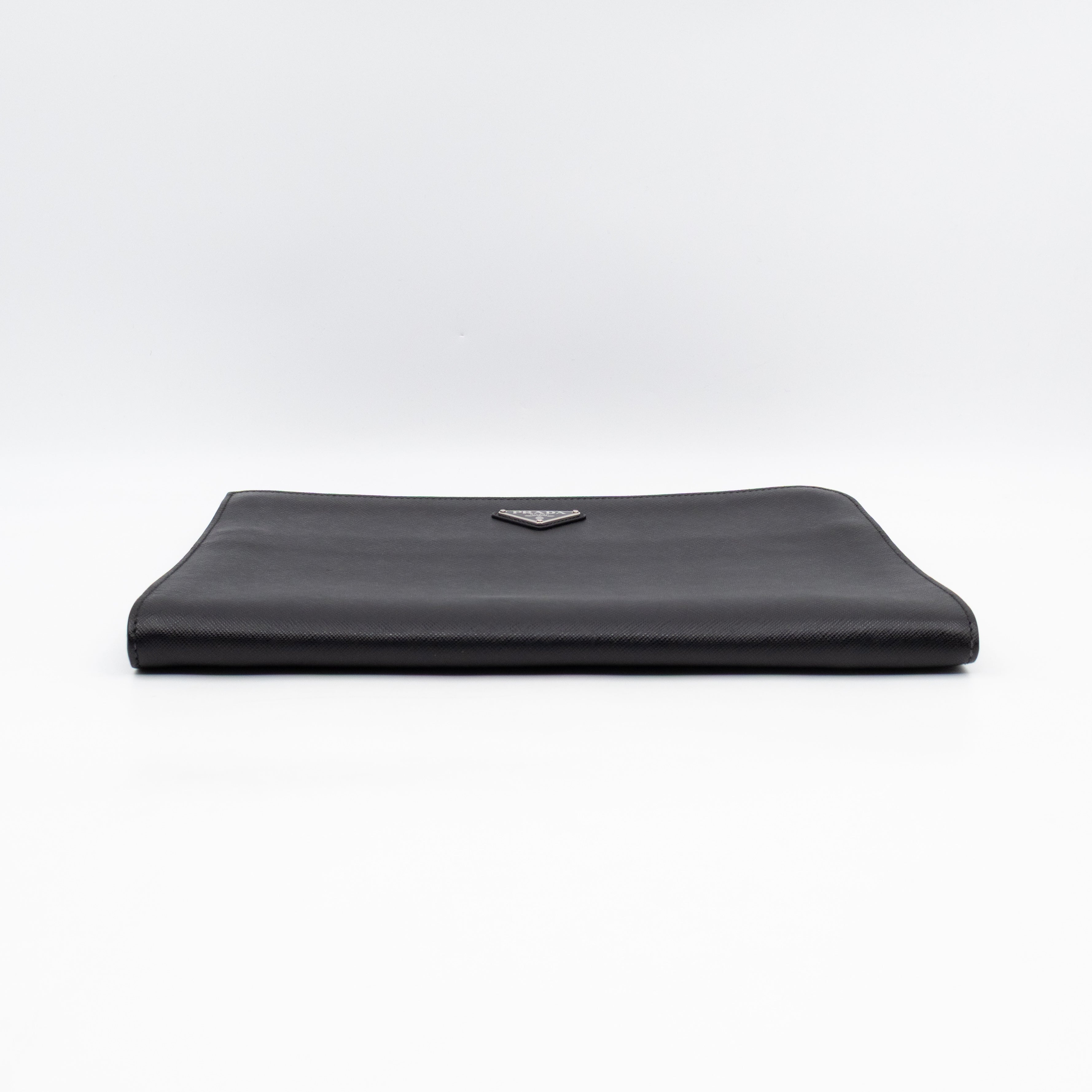 Laptop Holder Black Saffiano Leather