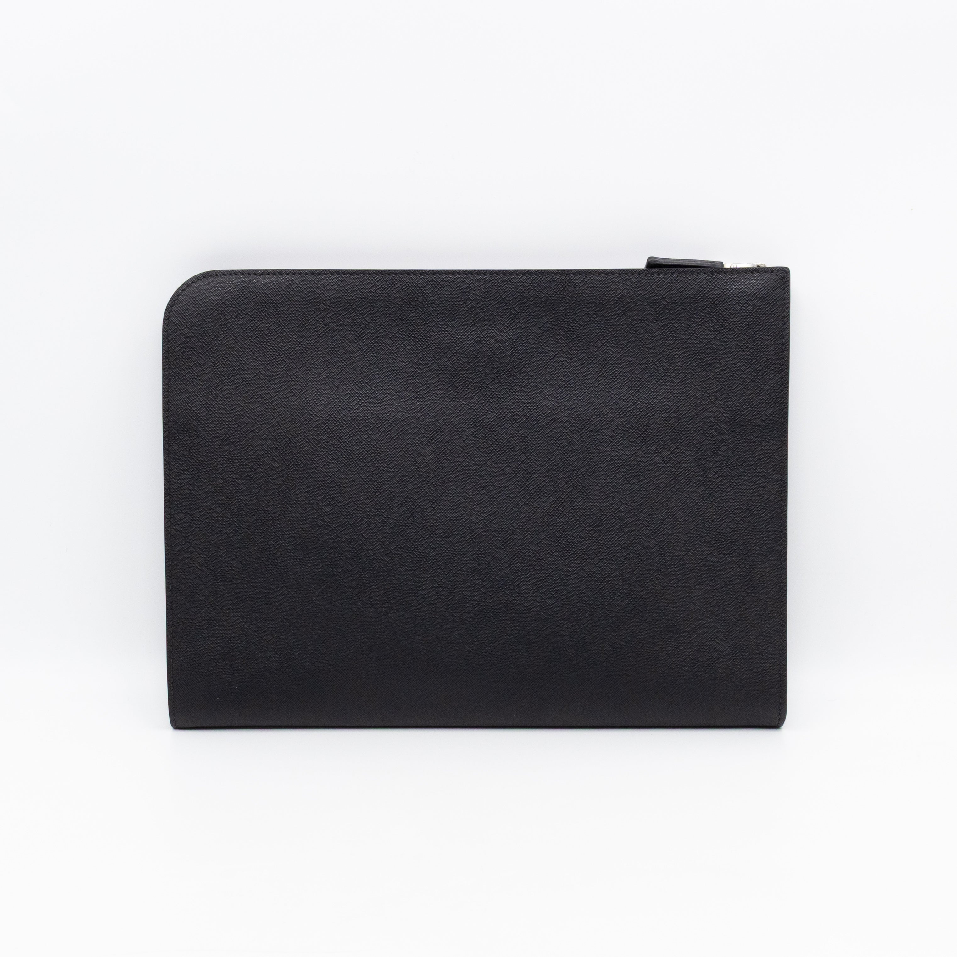 Laptop Holder Black Saffiano Leather