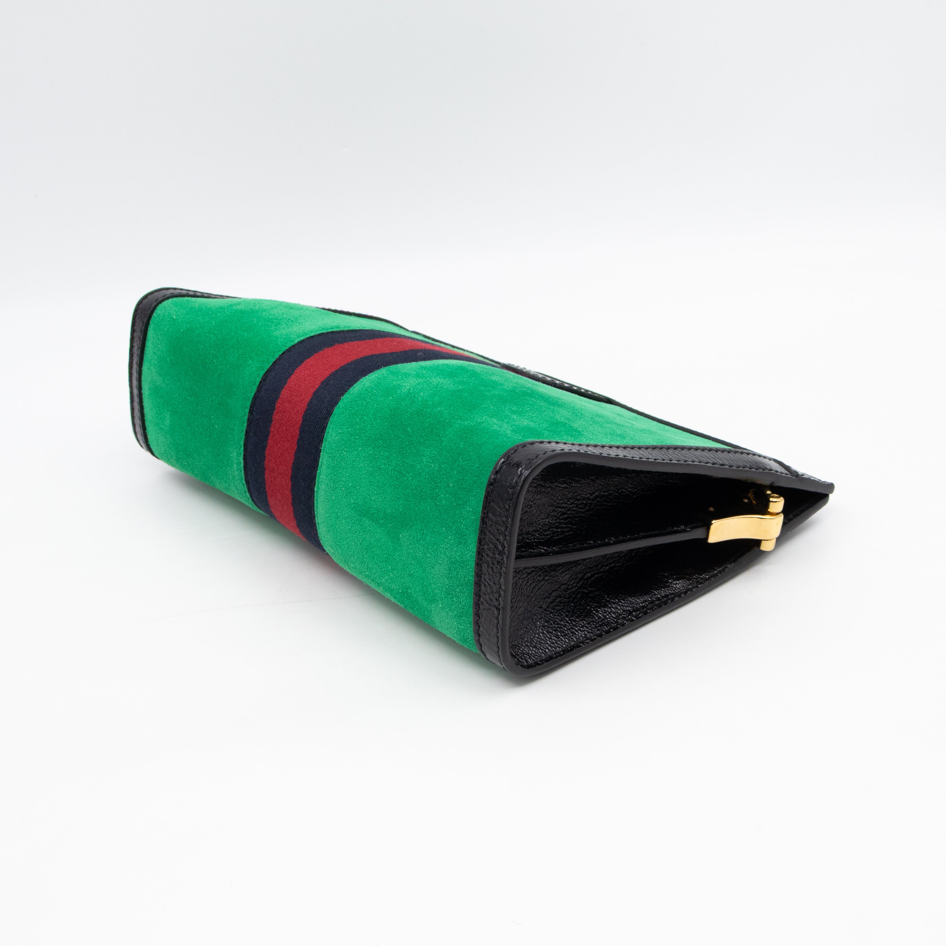 Ophidia Chain GG Small Shoulder Bag Green Suede