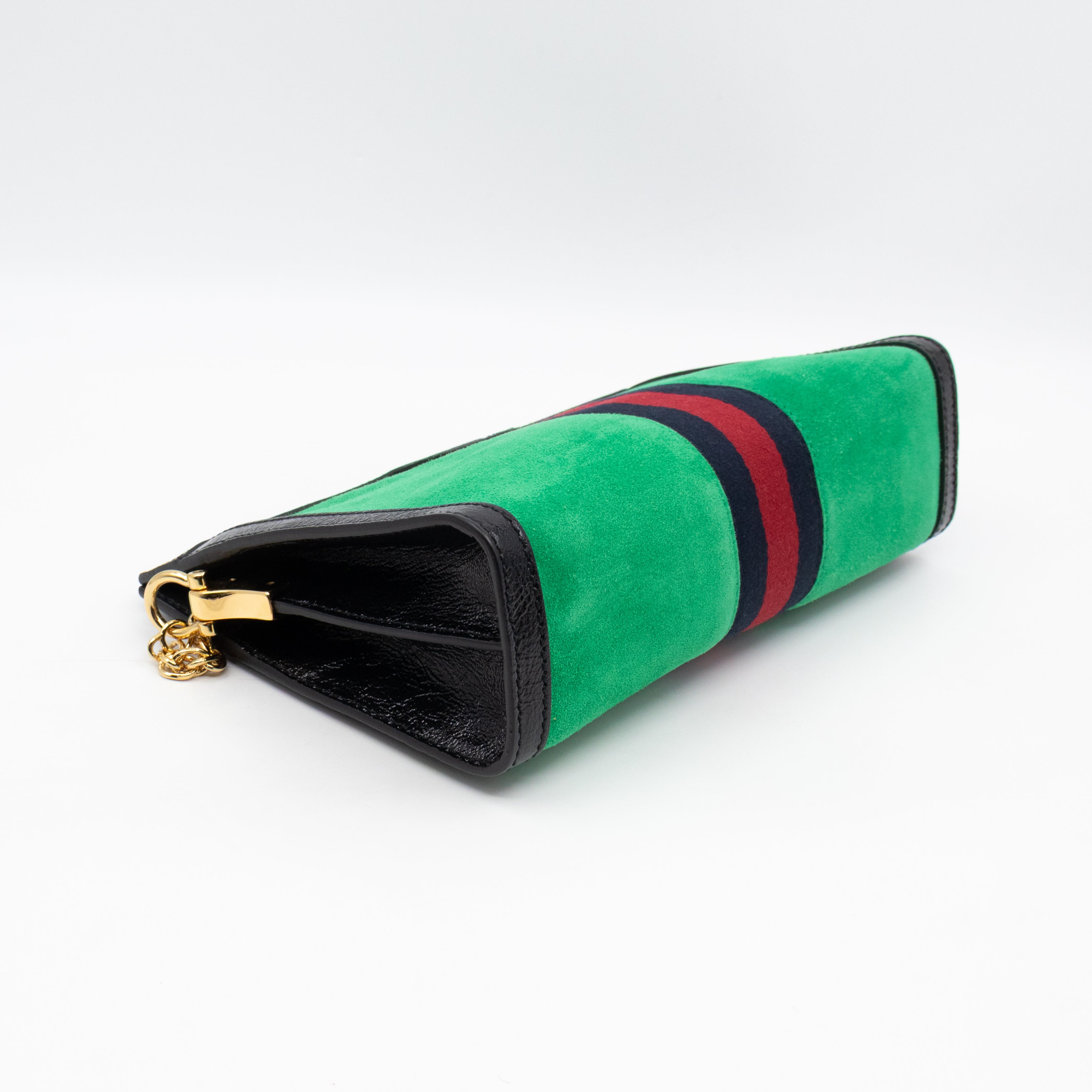 Ophidia Chain GG Small Shoulder Bag Green Suede