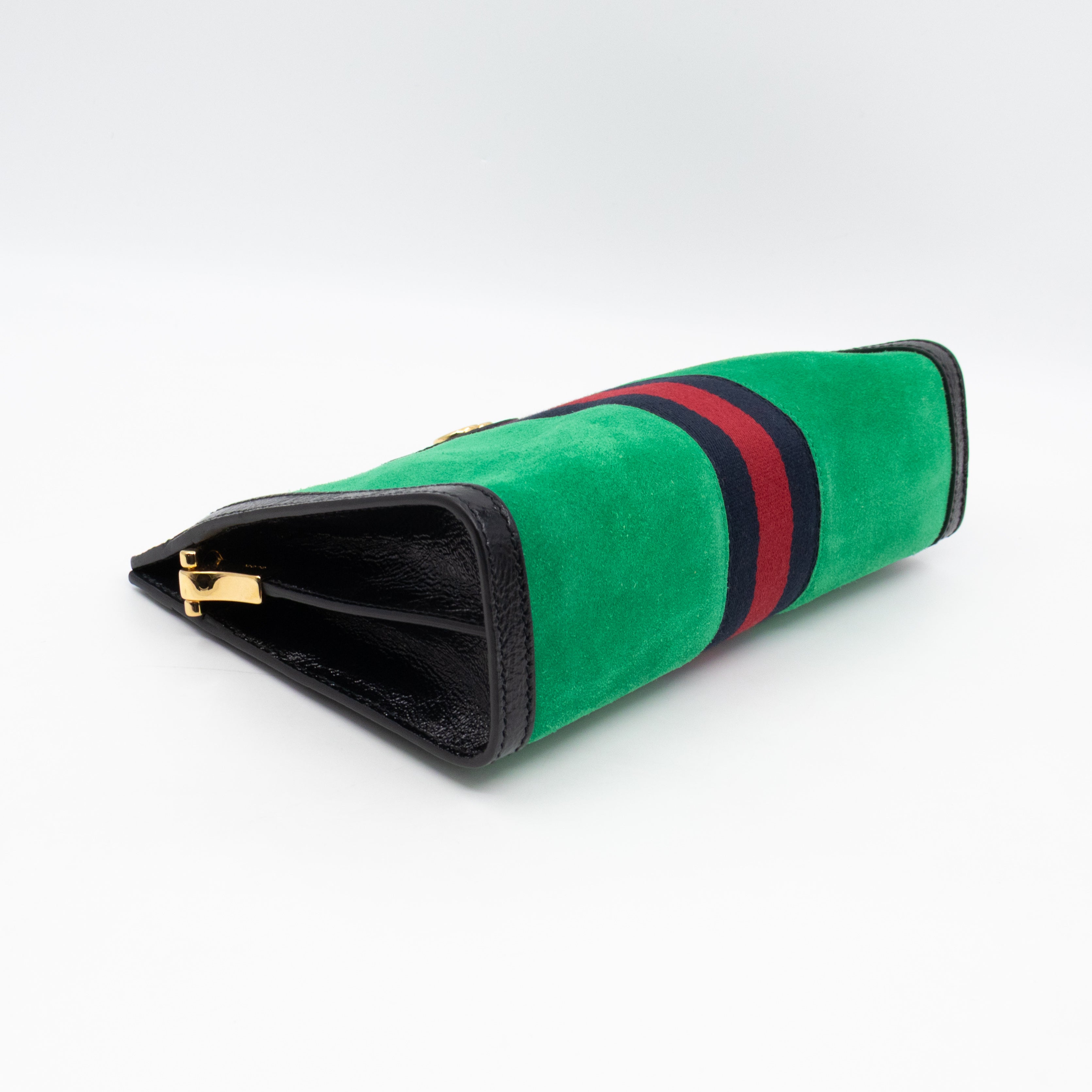 Ophidia Chain GG Small Shoulder Bag Green Suede