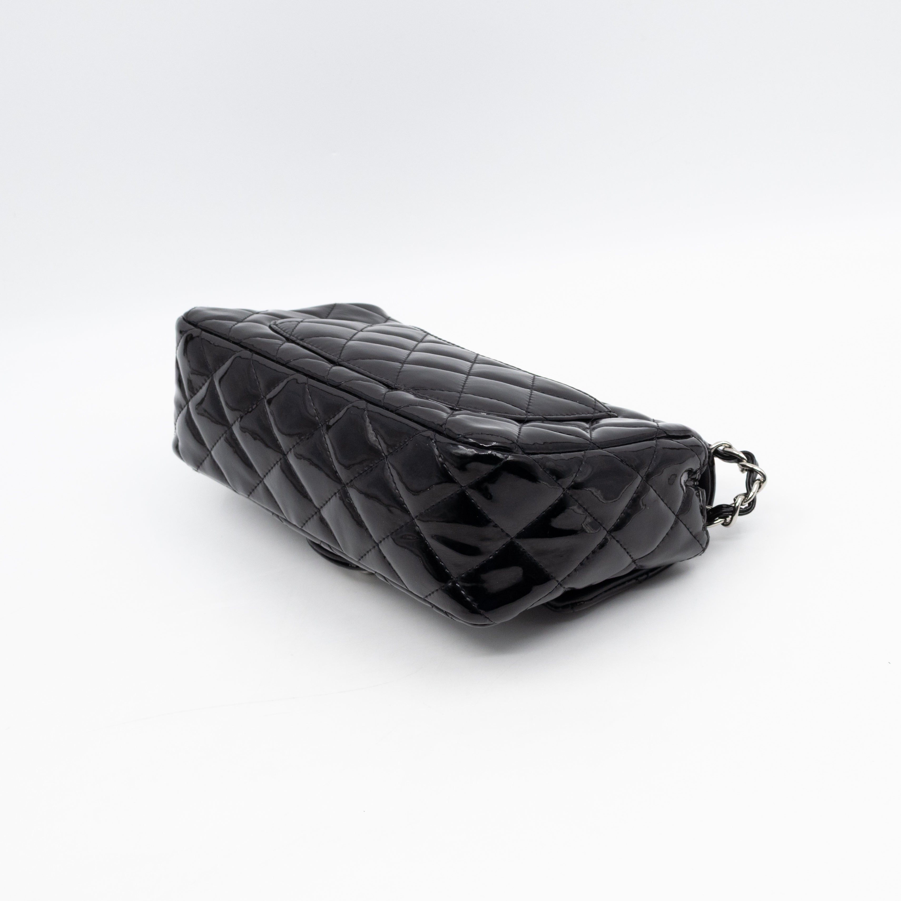 Classic Single Flap Mini Rectangular Black Patent Leather