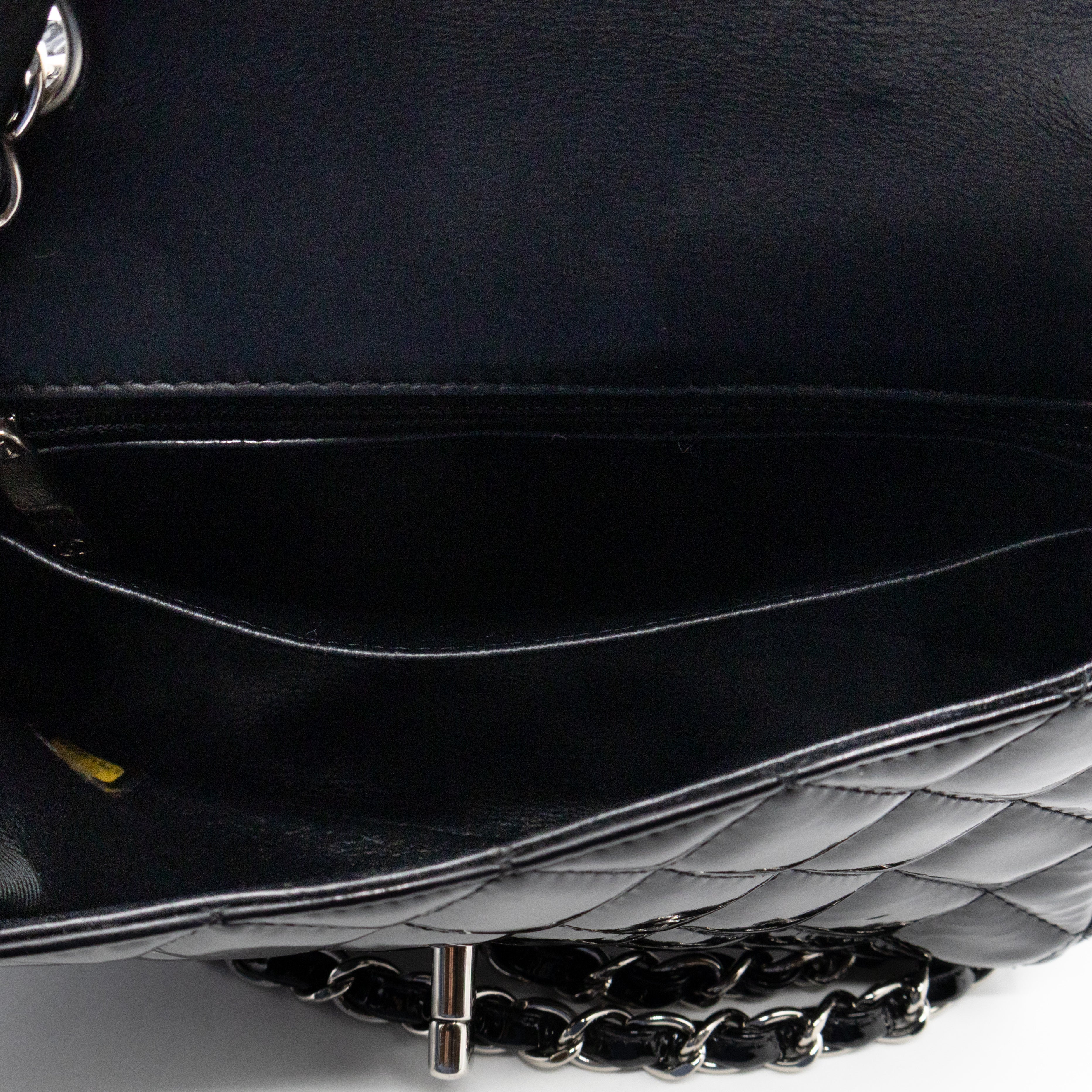 Classic Single Flap Mini Rectangular Black Patent Leather
