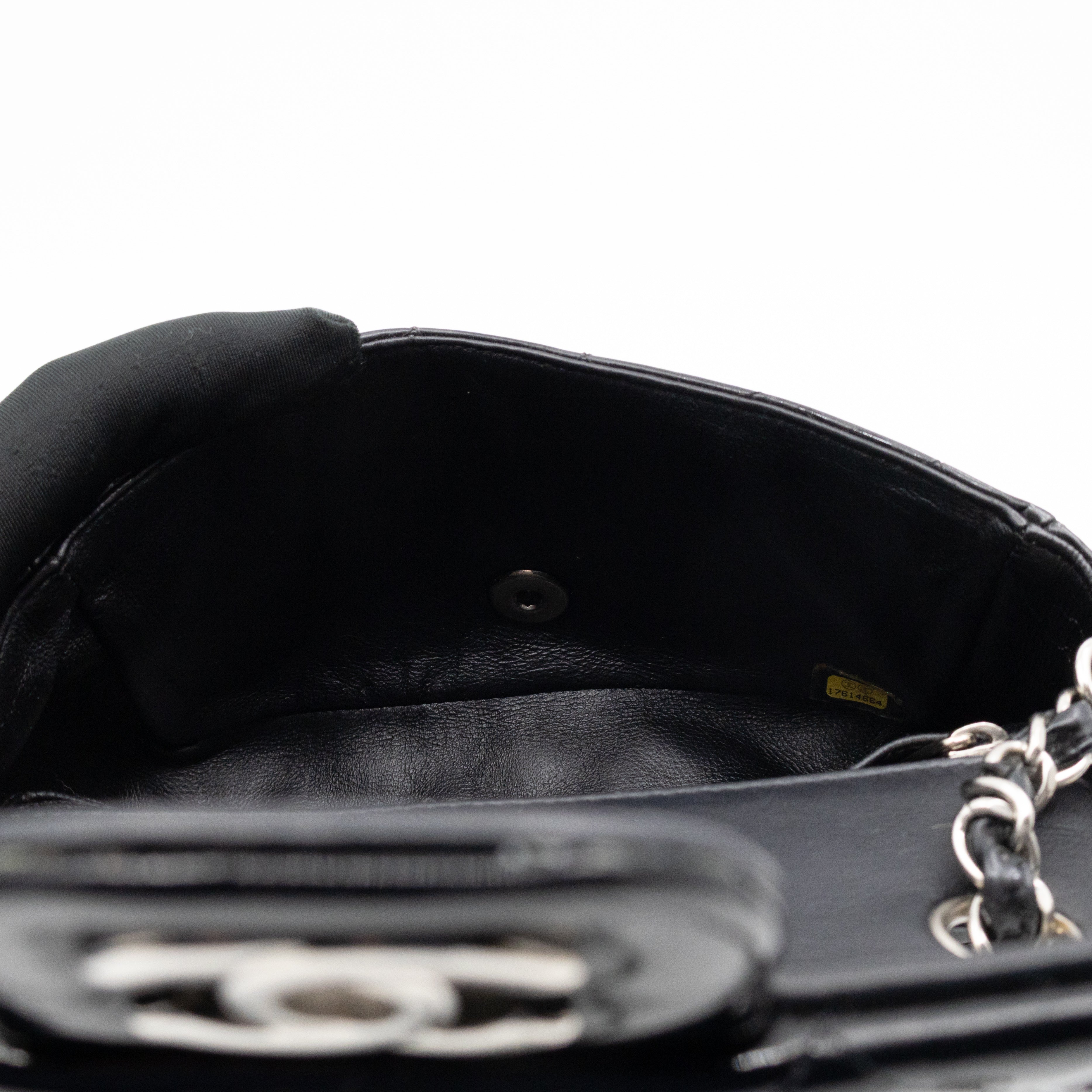 Classic Single Flap Mini Rectangular Black Patent Leather