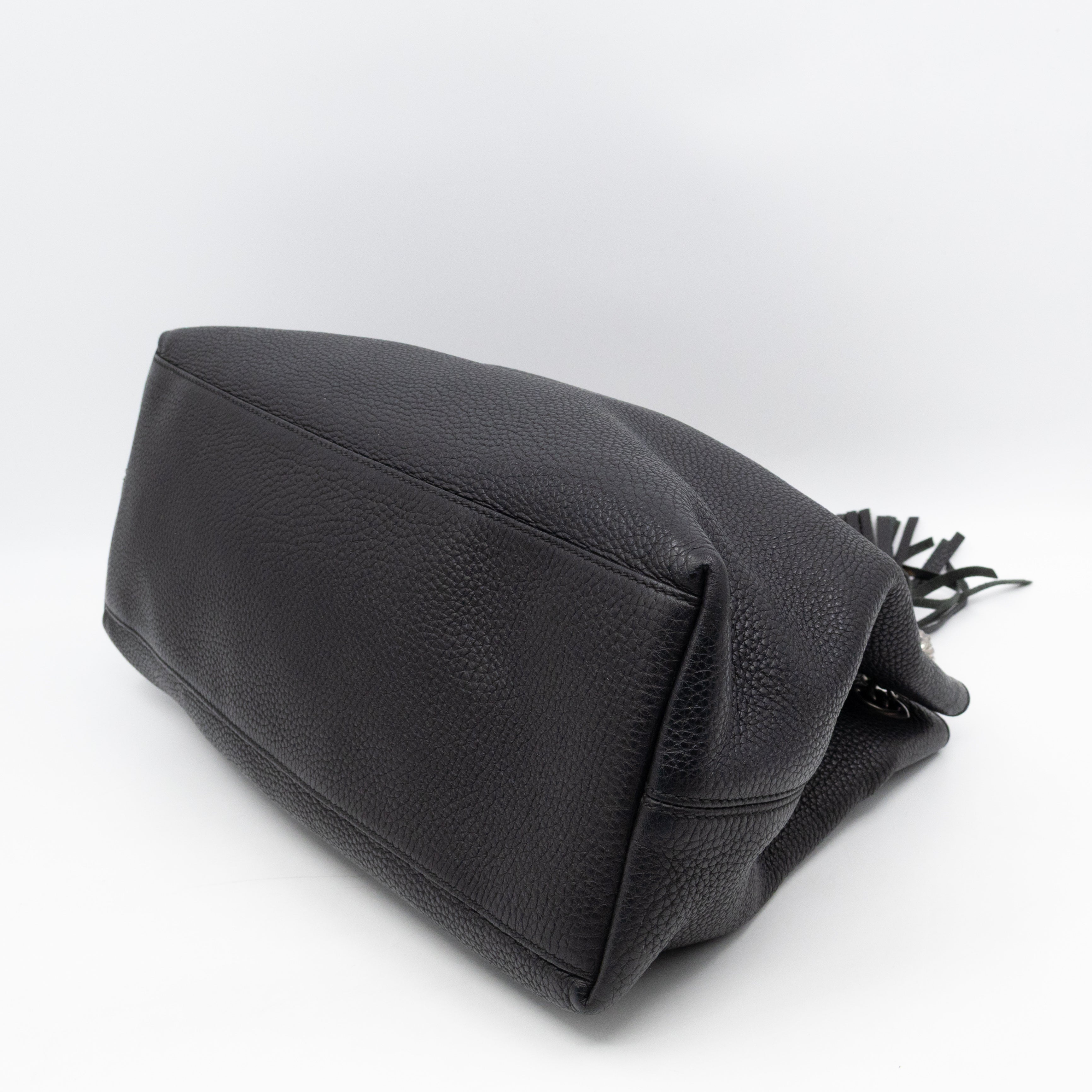 Soho Chain Tote Bag Studded Black Leather