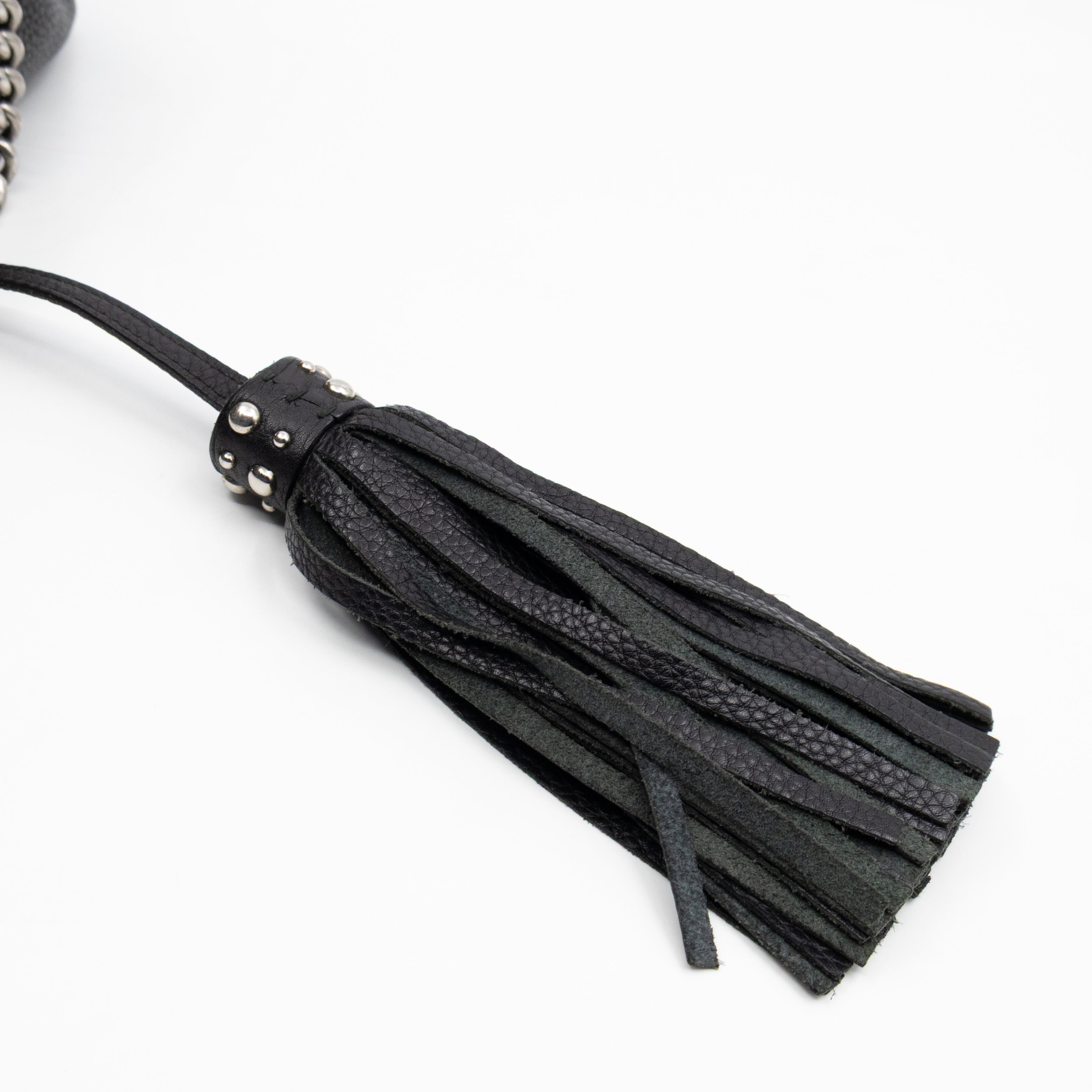 Soho Chain Tote Bag Studded Black Leather