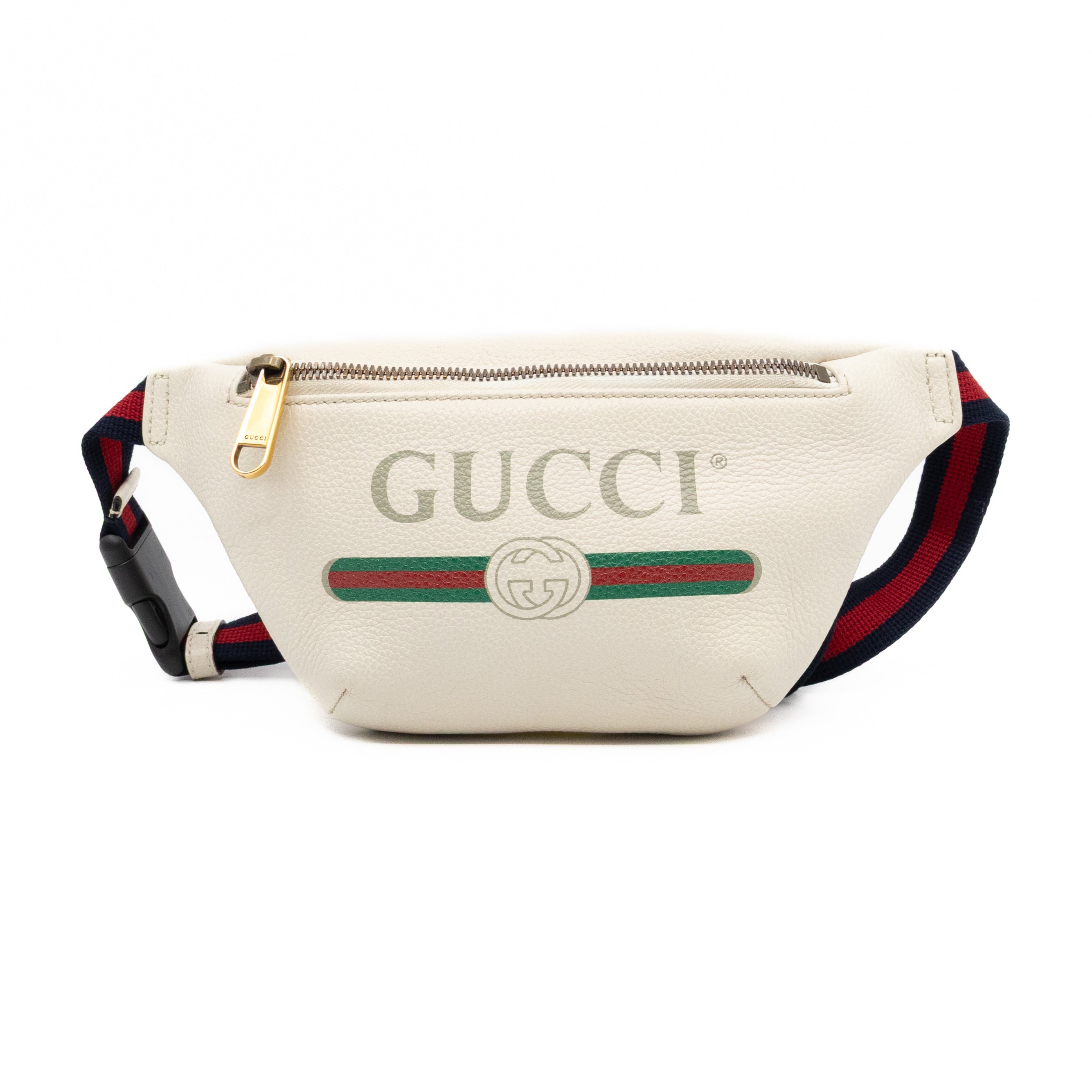 Web Logo Belt Bag White Leather