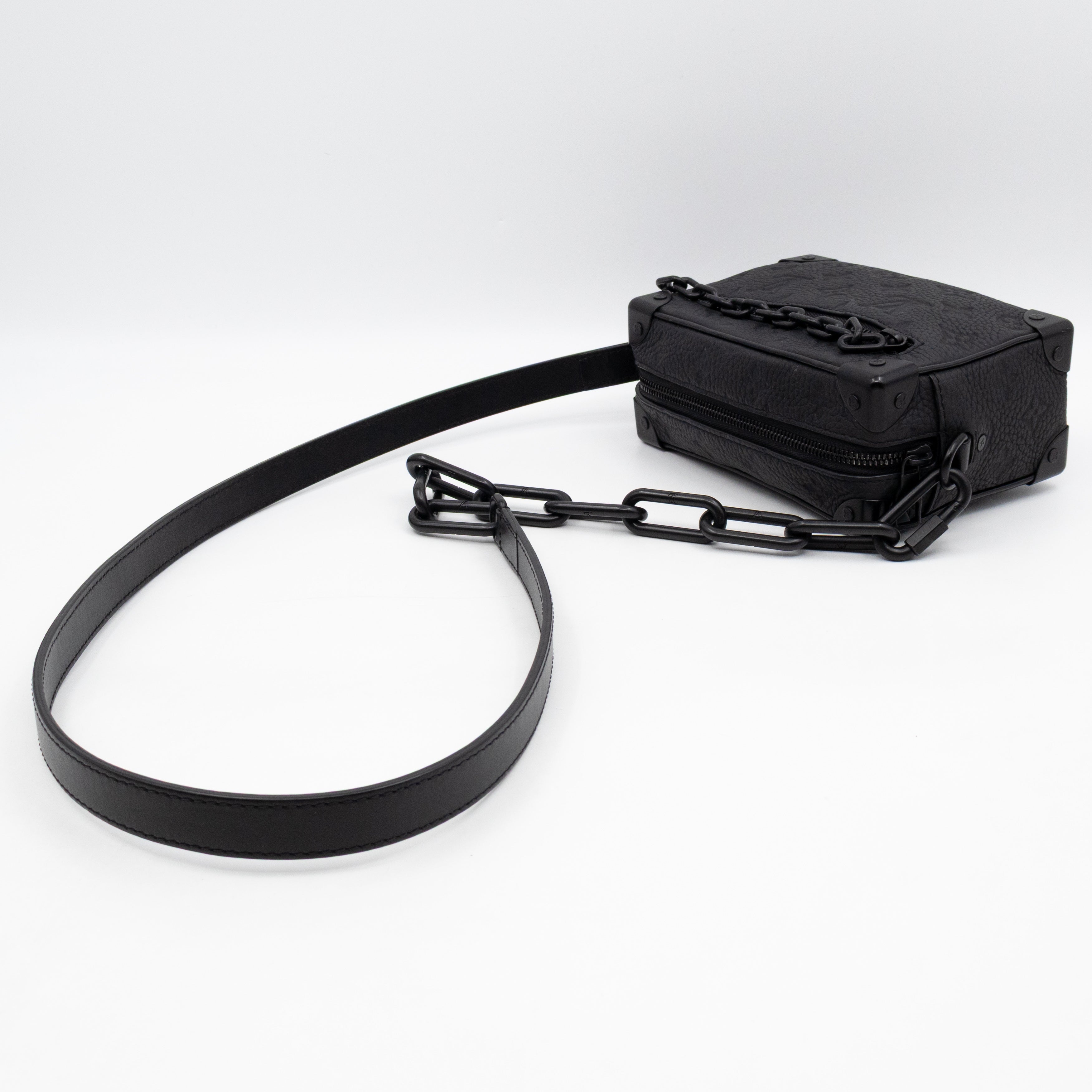 Mini Soft Trunk Bag Black Monogram Embossed Taurillon Leather