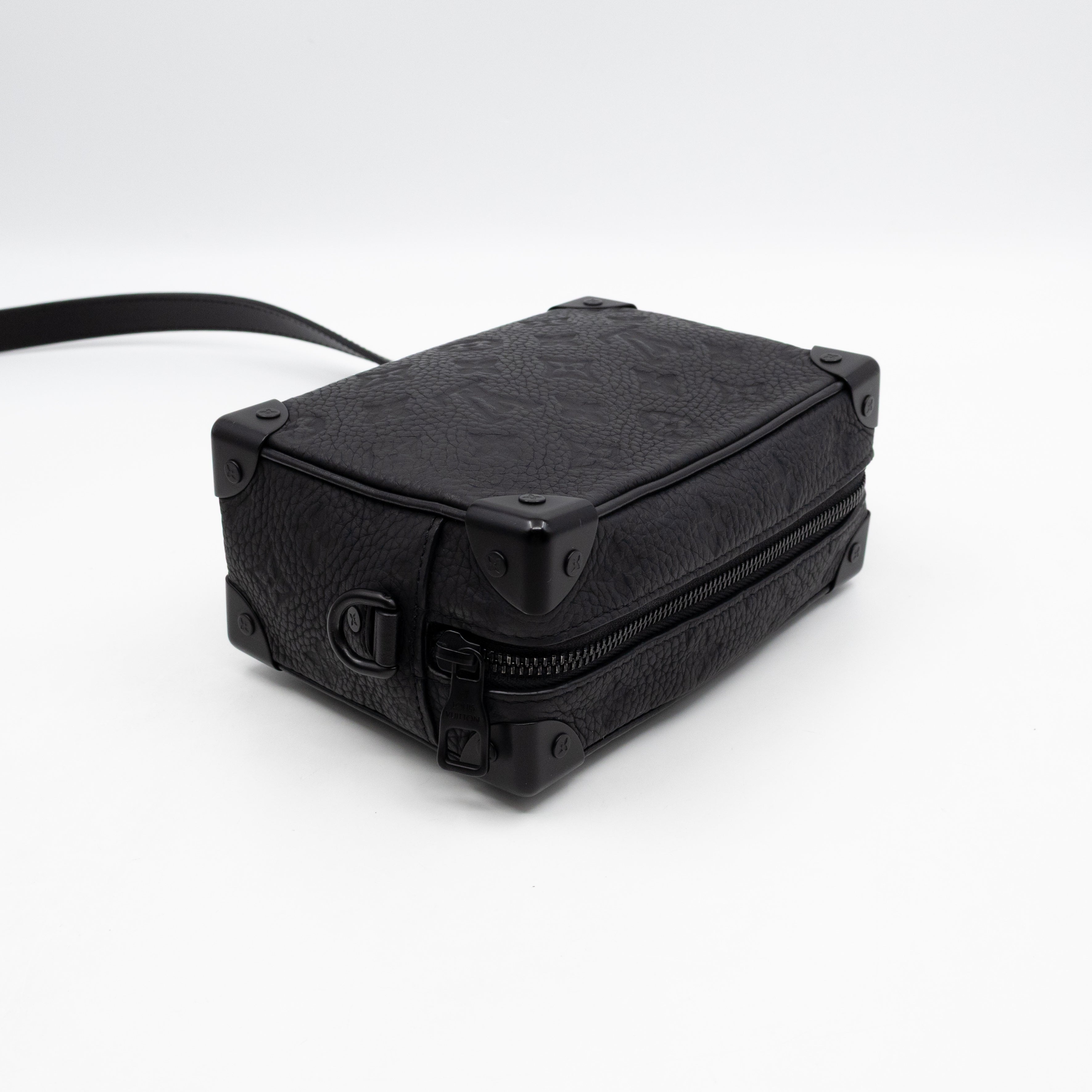 Mini Soft Trunk Bag Black Monogram Embossed Taurillon Leather