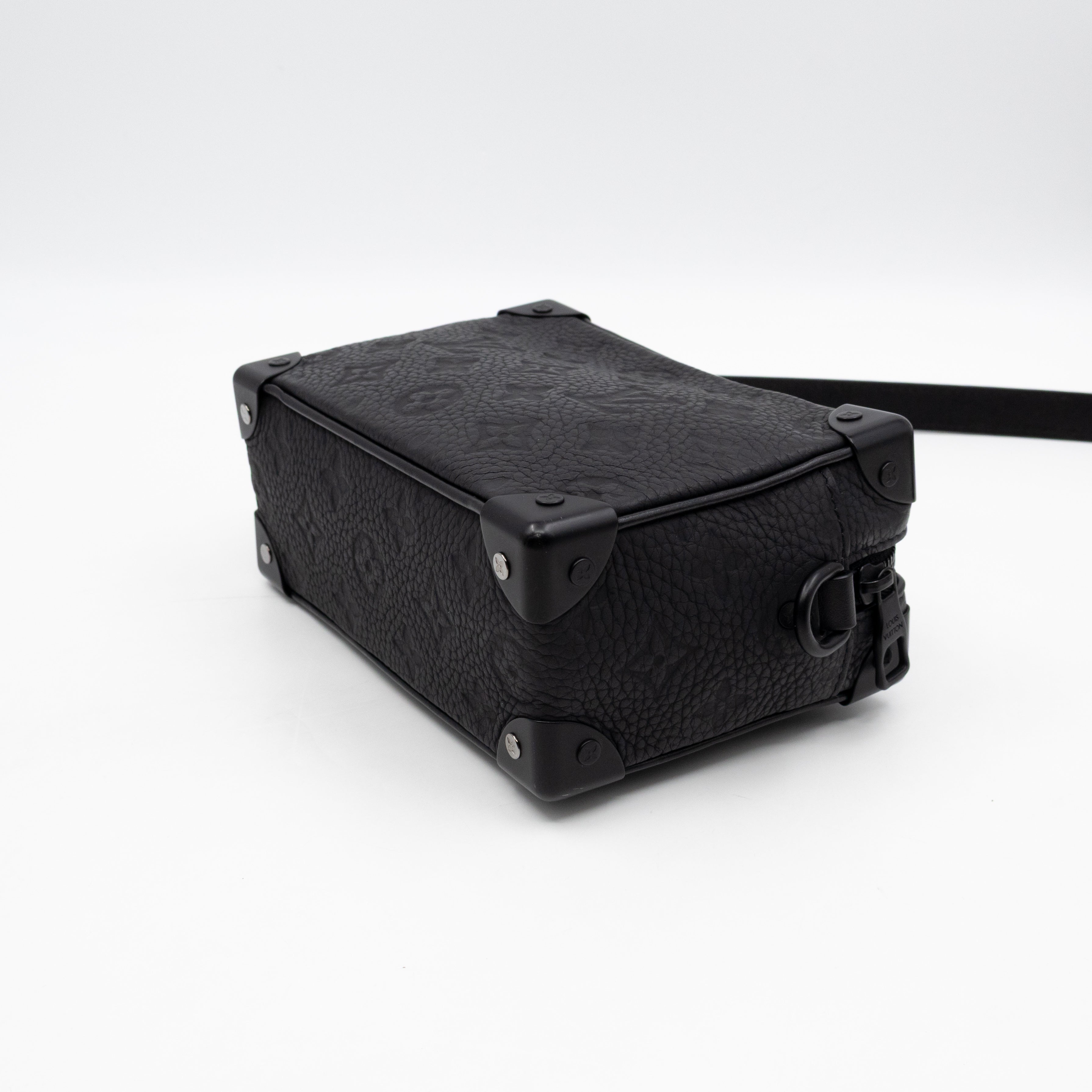 Mini Soft Trunk Bag Black Monogram Embossed Taurillon Leather