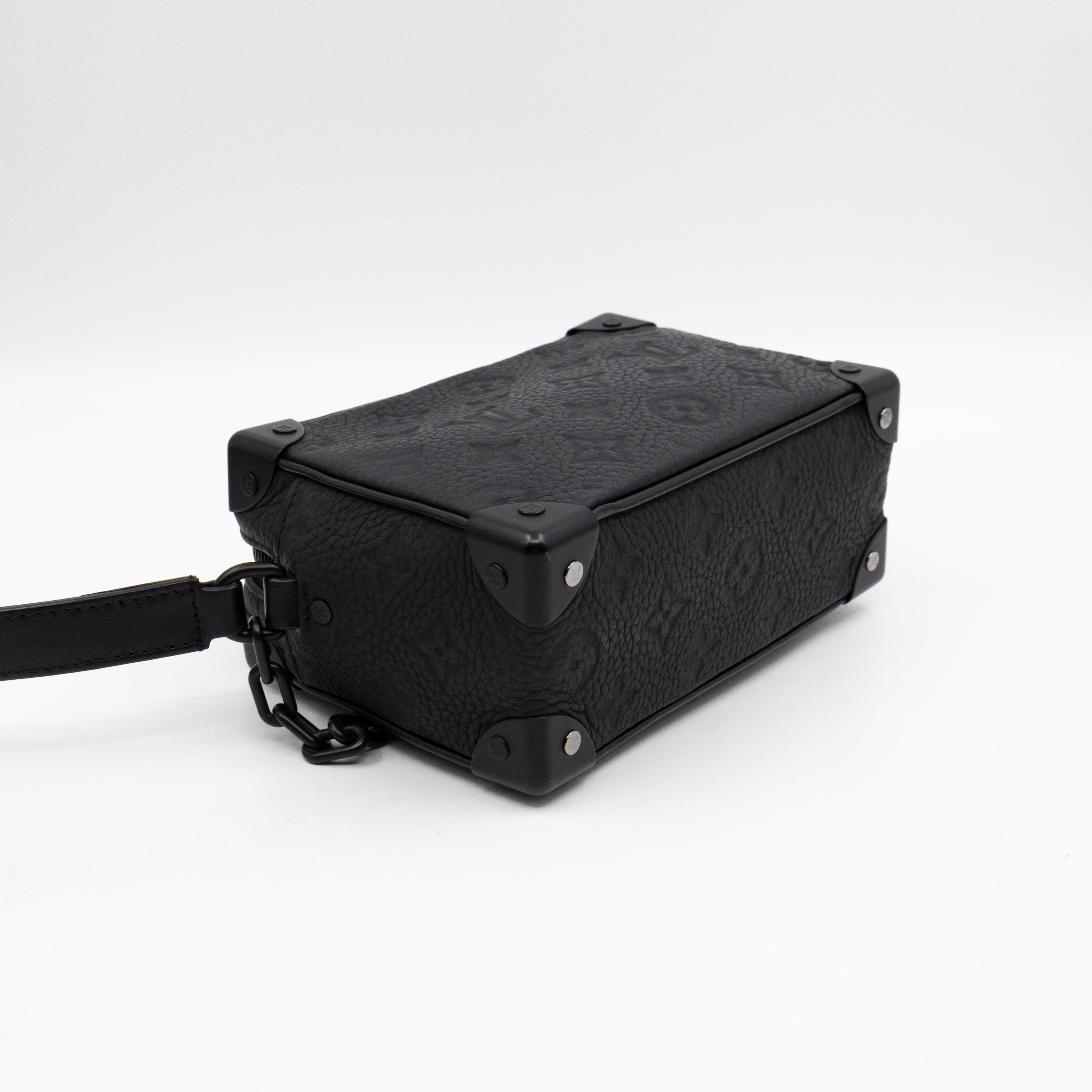 Mini Soft Trunk Bag Black Monogram Embossed Taurillon Leather