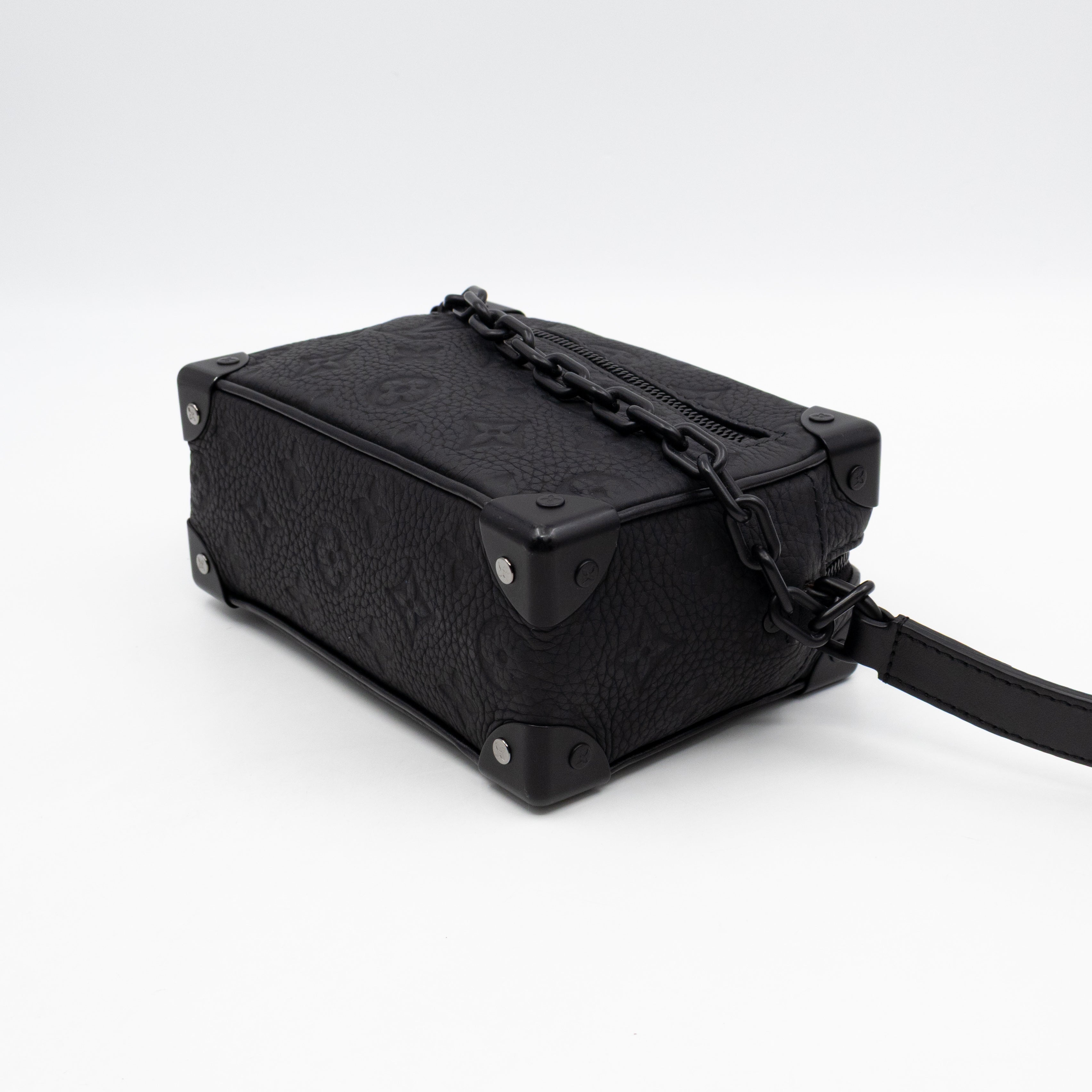 Mini Soft Trunk Bag Black Monogram Embossed Taurillon Leather