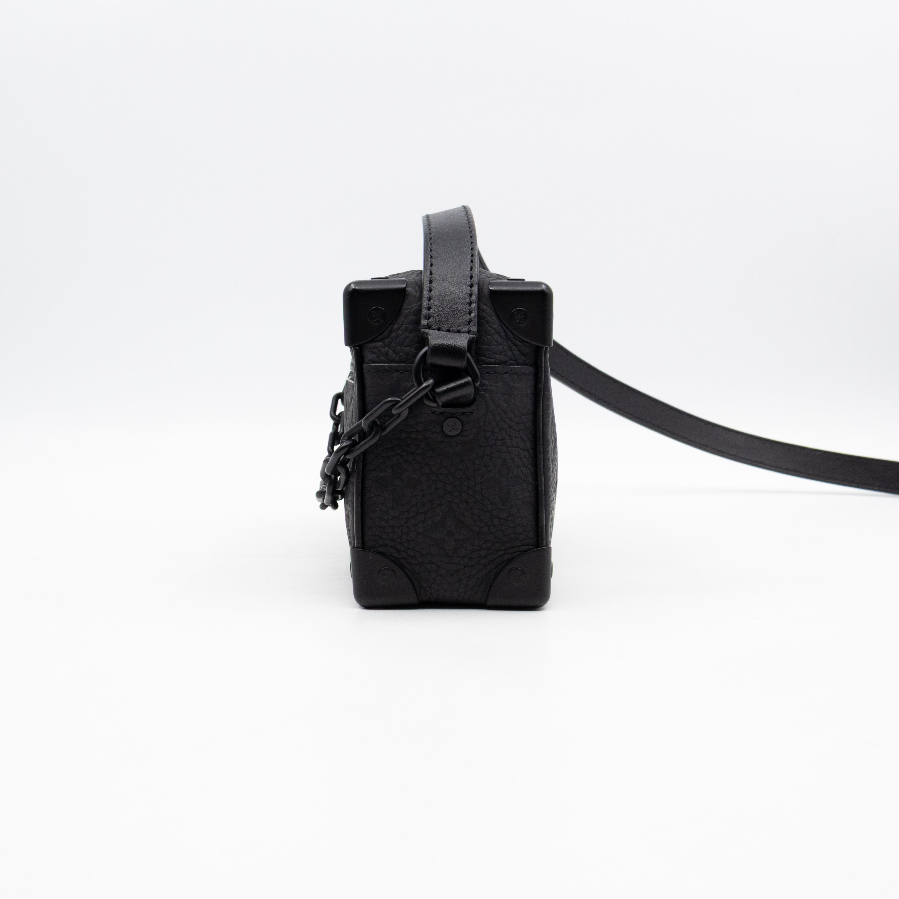 Mini Soft Trunk Bag Black Monogram Embossed Taurillon Leather
