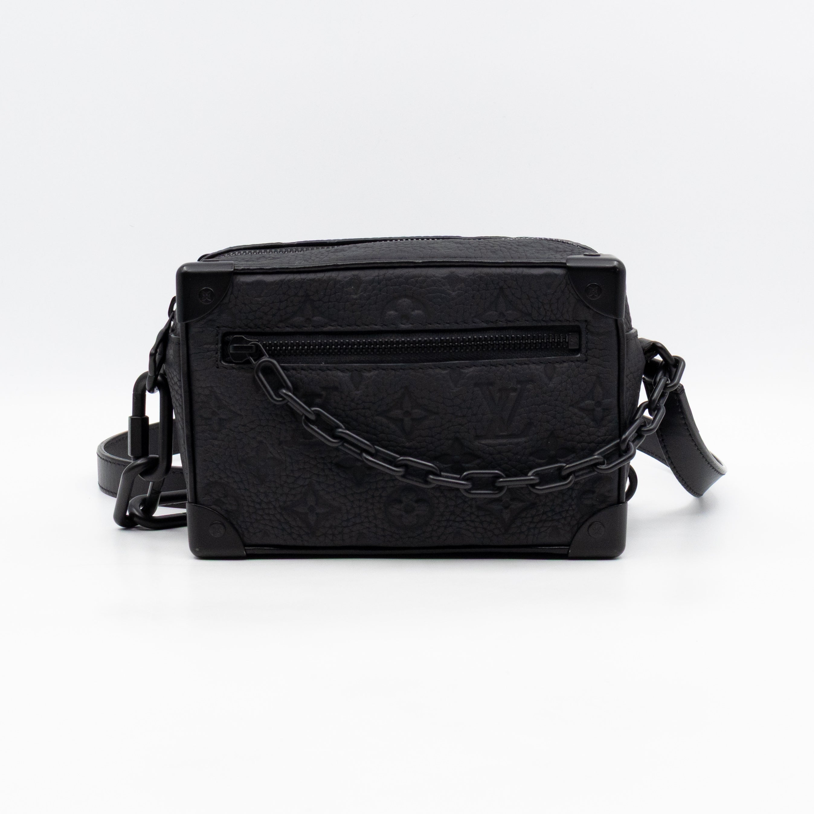 Mini Soft Trunk Bag Black Monogram Embossed Taurillon Leather