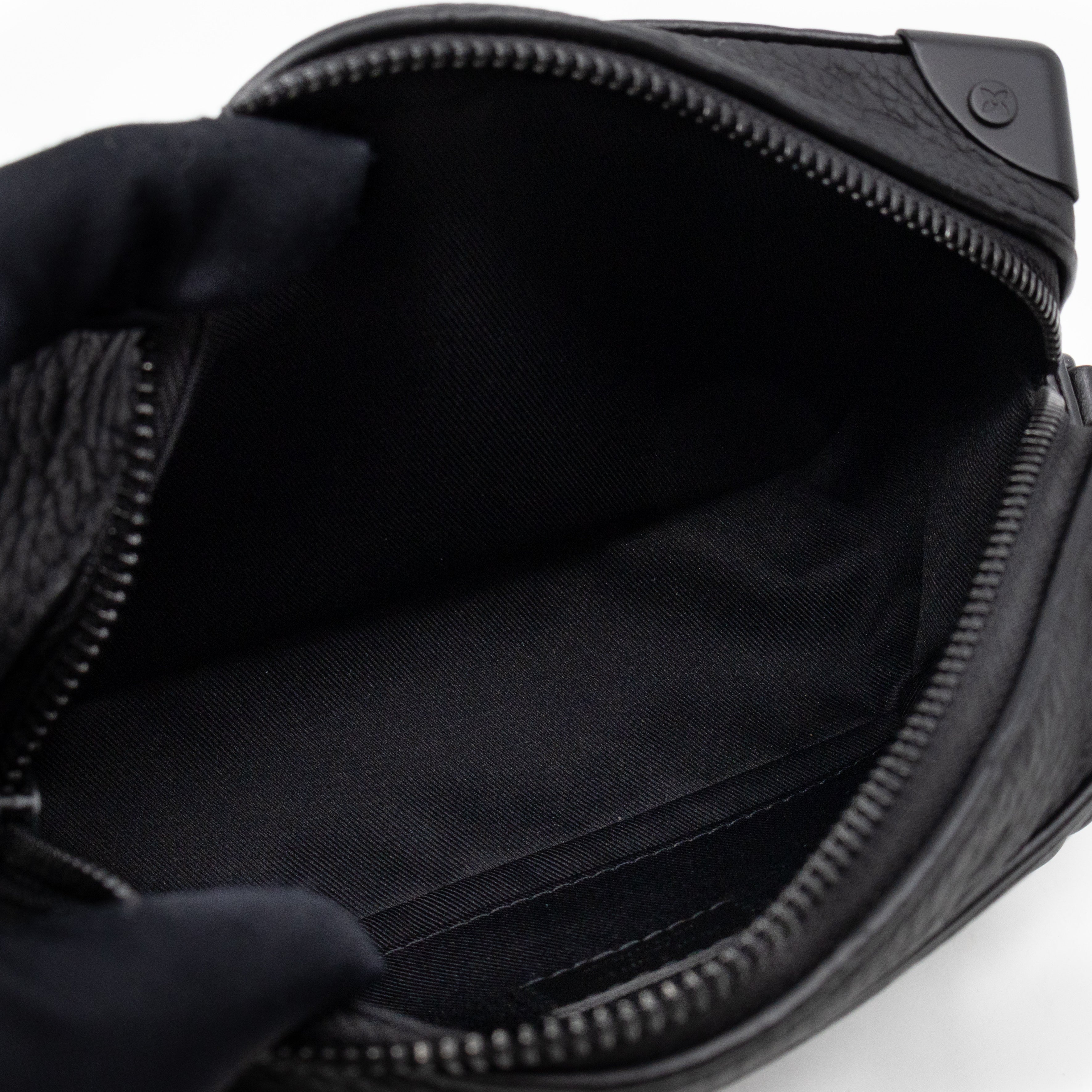 Mini Soft Trunk Bag Black Monogram Embossed Taurillon Leather