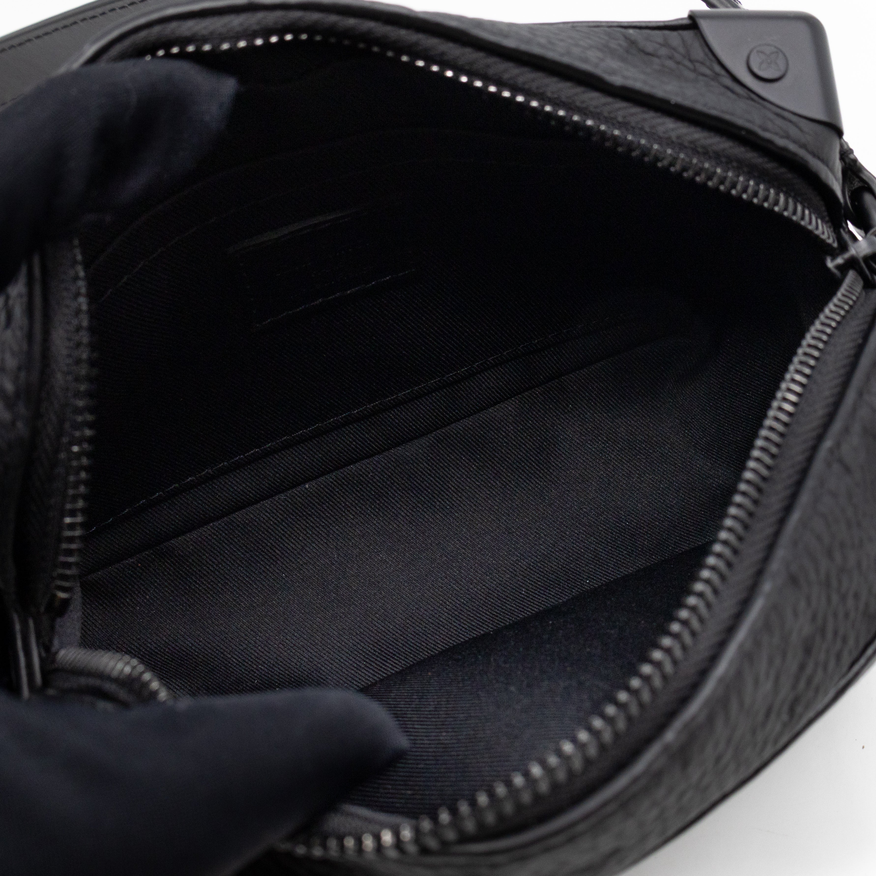 Mini Soft Trunk Bag Black Monogram Embossed Taurillon Leather