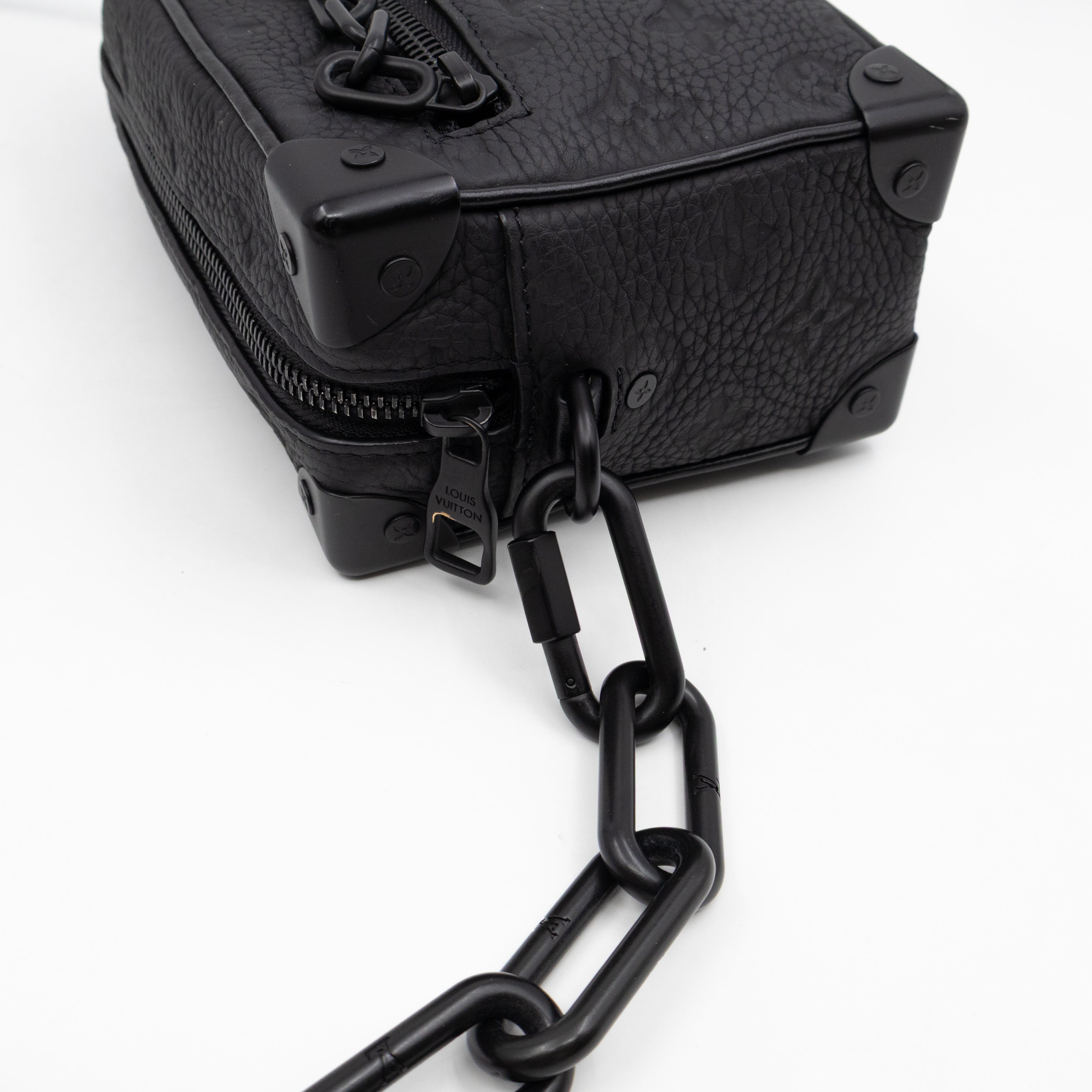 Mini Soft Trunk Bag Black Monogram Embossed Taurillon Leather
