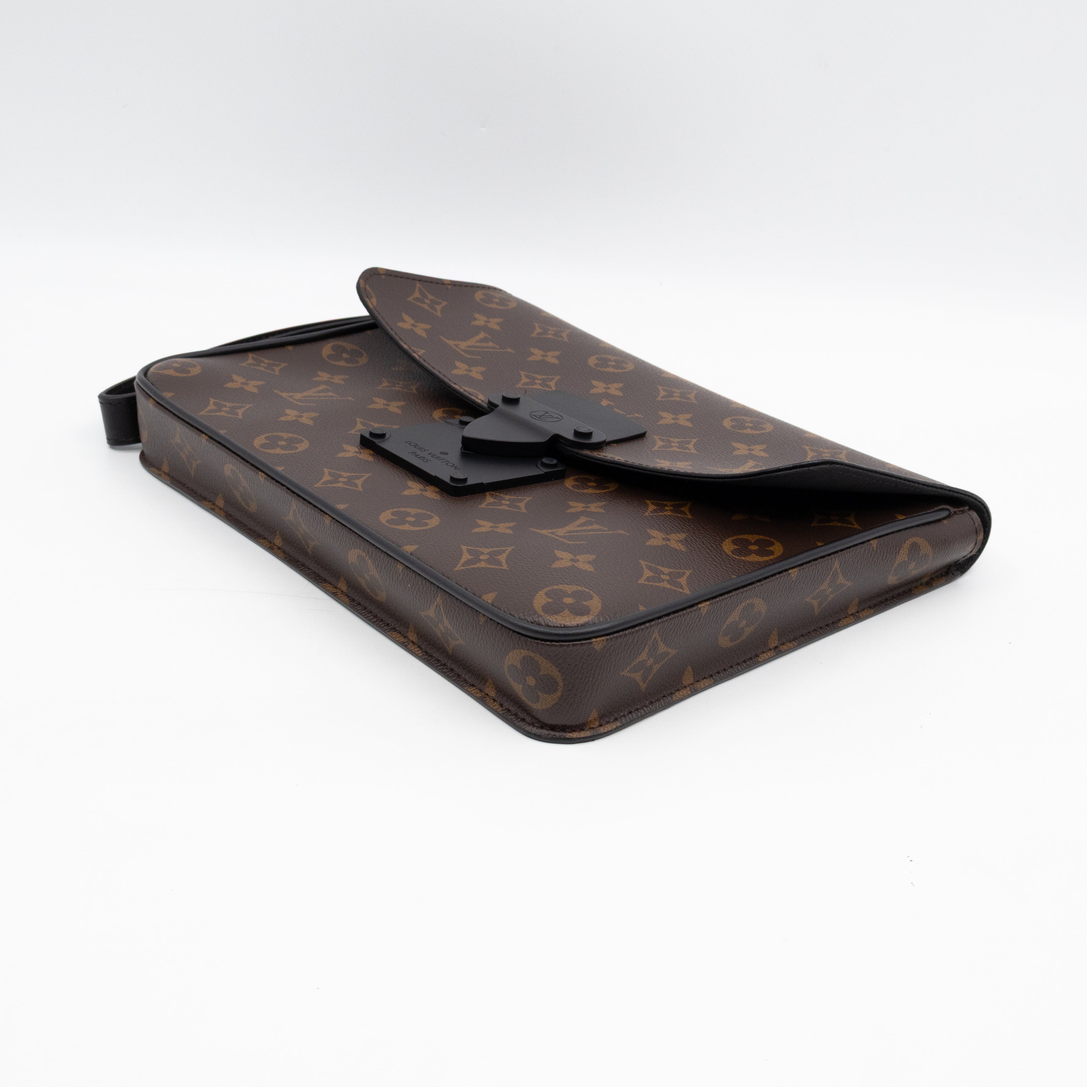 S-lock A4 Pouch Monogram Macassar