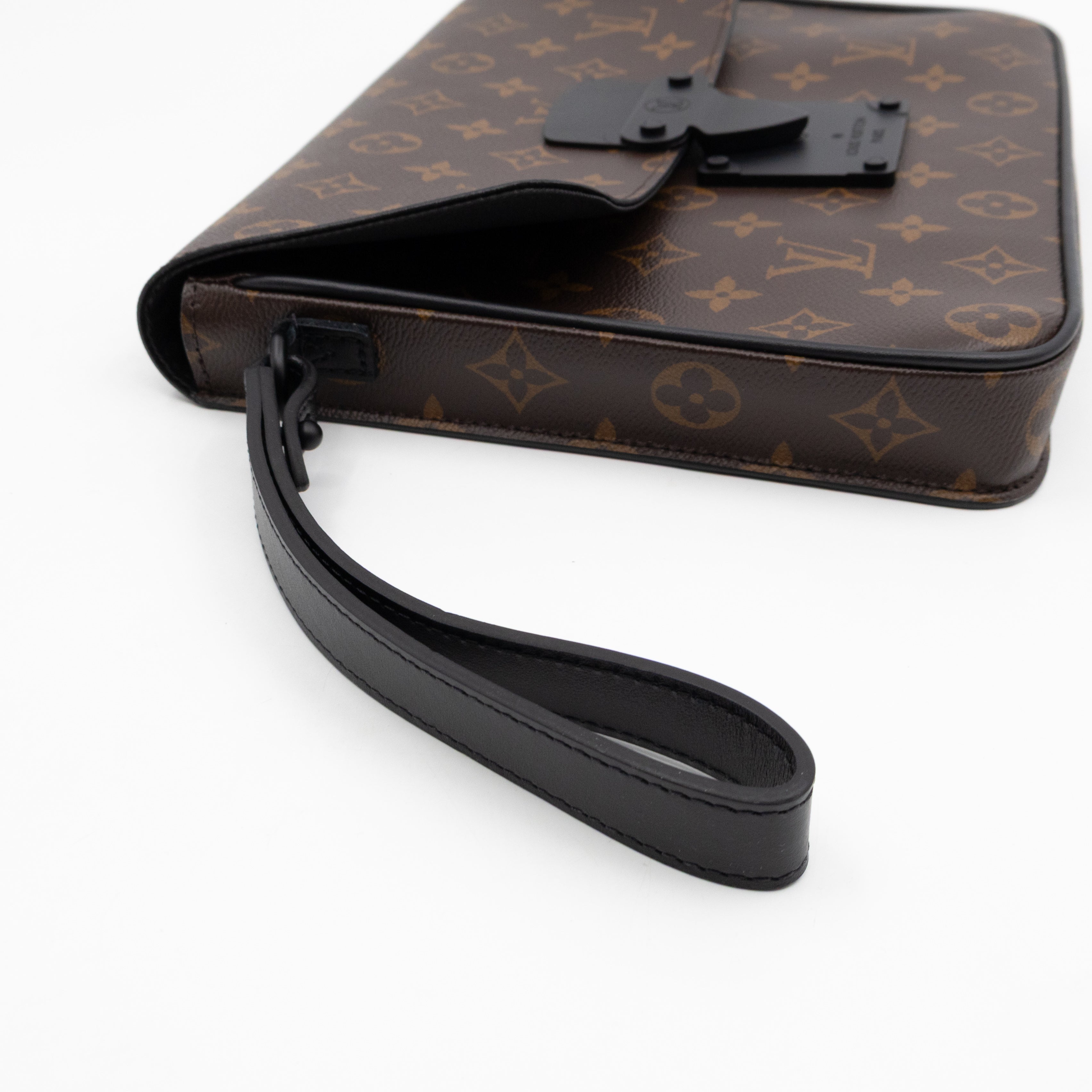 S-lock A4 Pouch Monogram Macassar