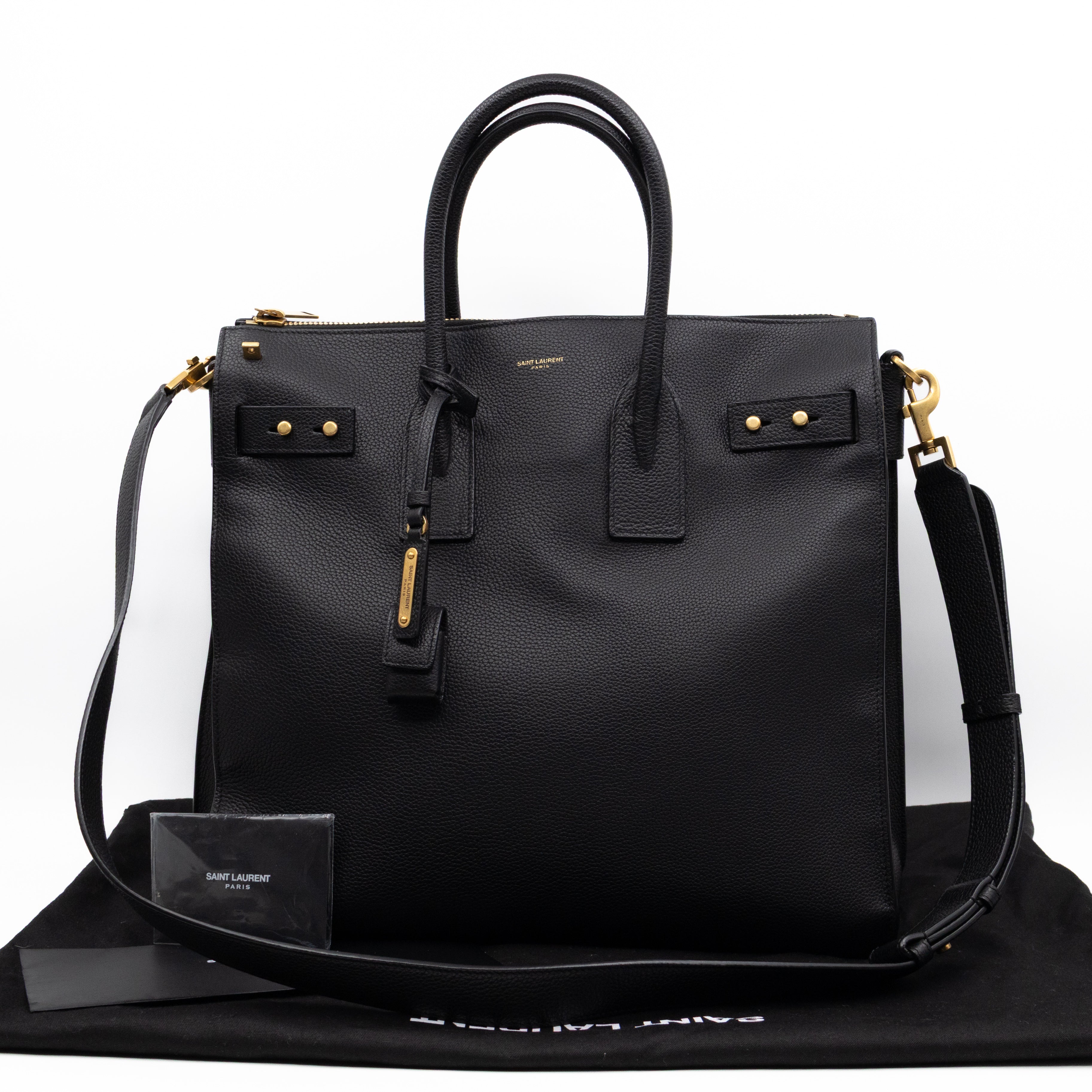 Sac de Jour North South Tote Black Grained Leather