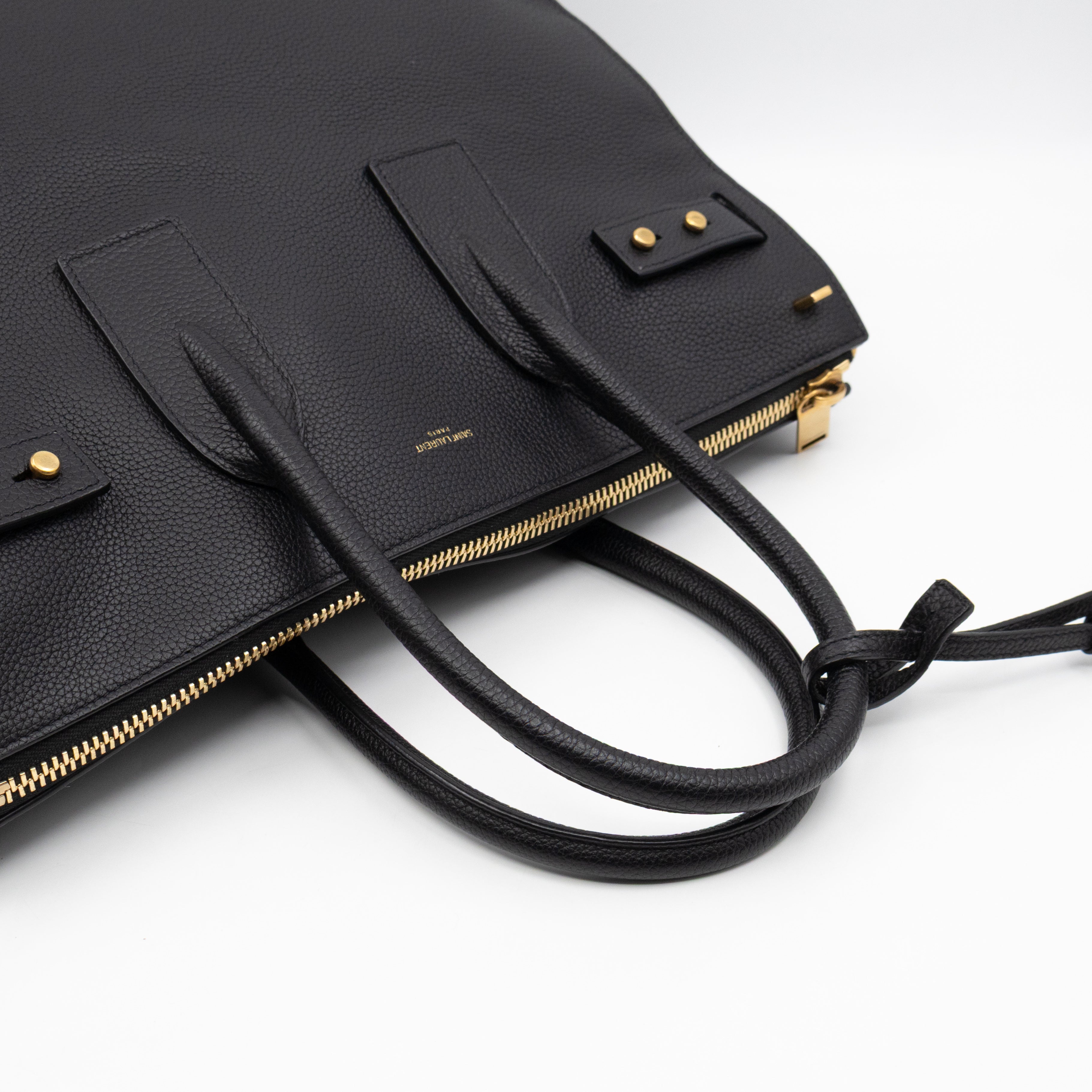 Sac de Jour North South Tote Black Grained Leather