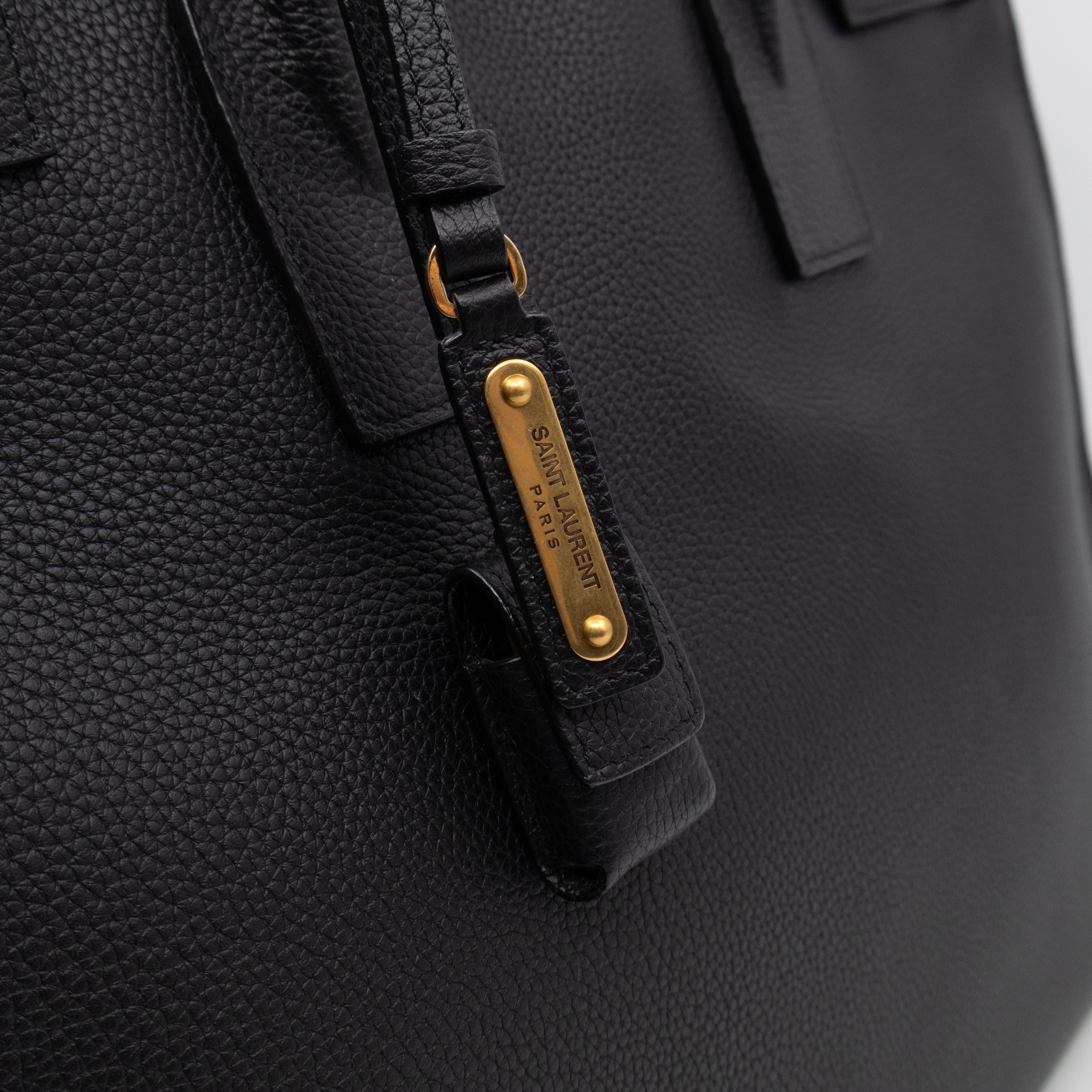 Sac de Jour North South Tote Black Grained Leather