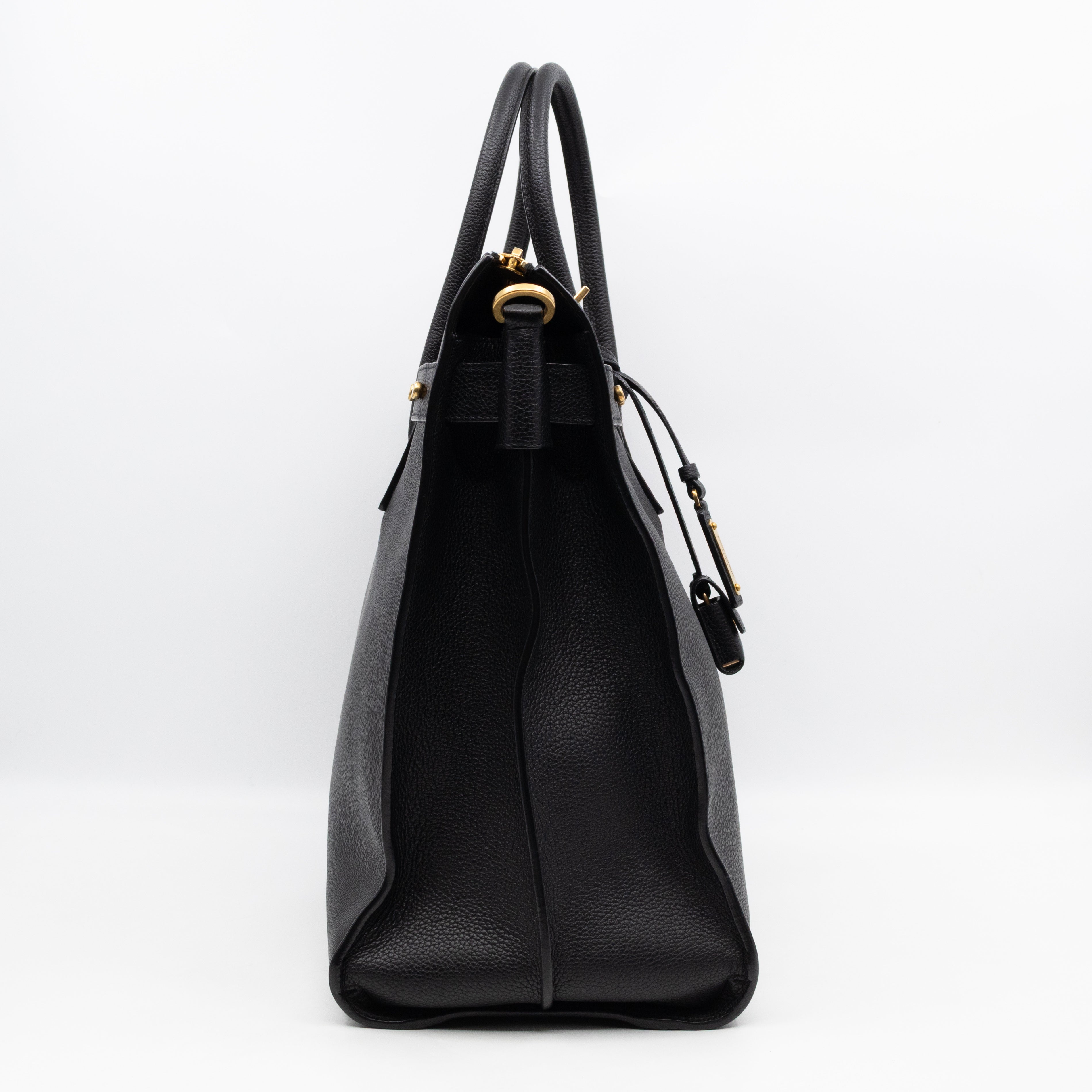 Sac de Jour North South Tote Black Grained Leather