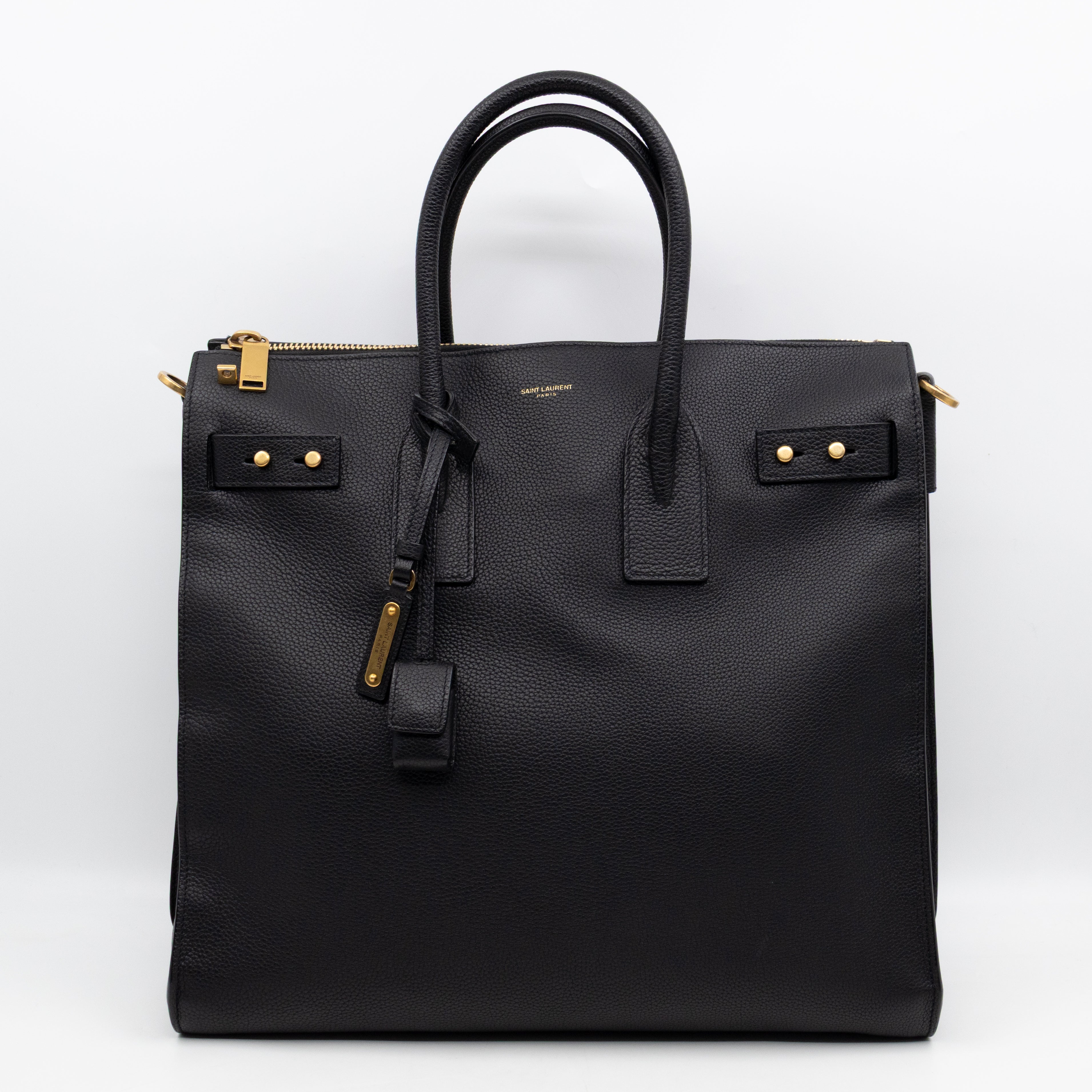 Sac de Jour North South Tote Black Grained Leather