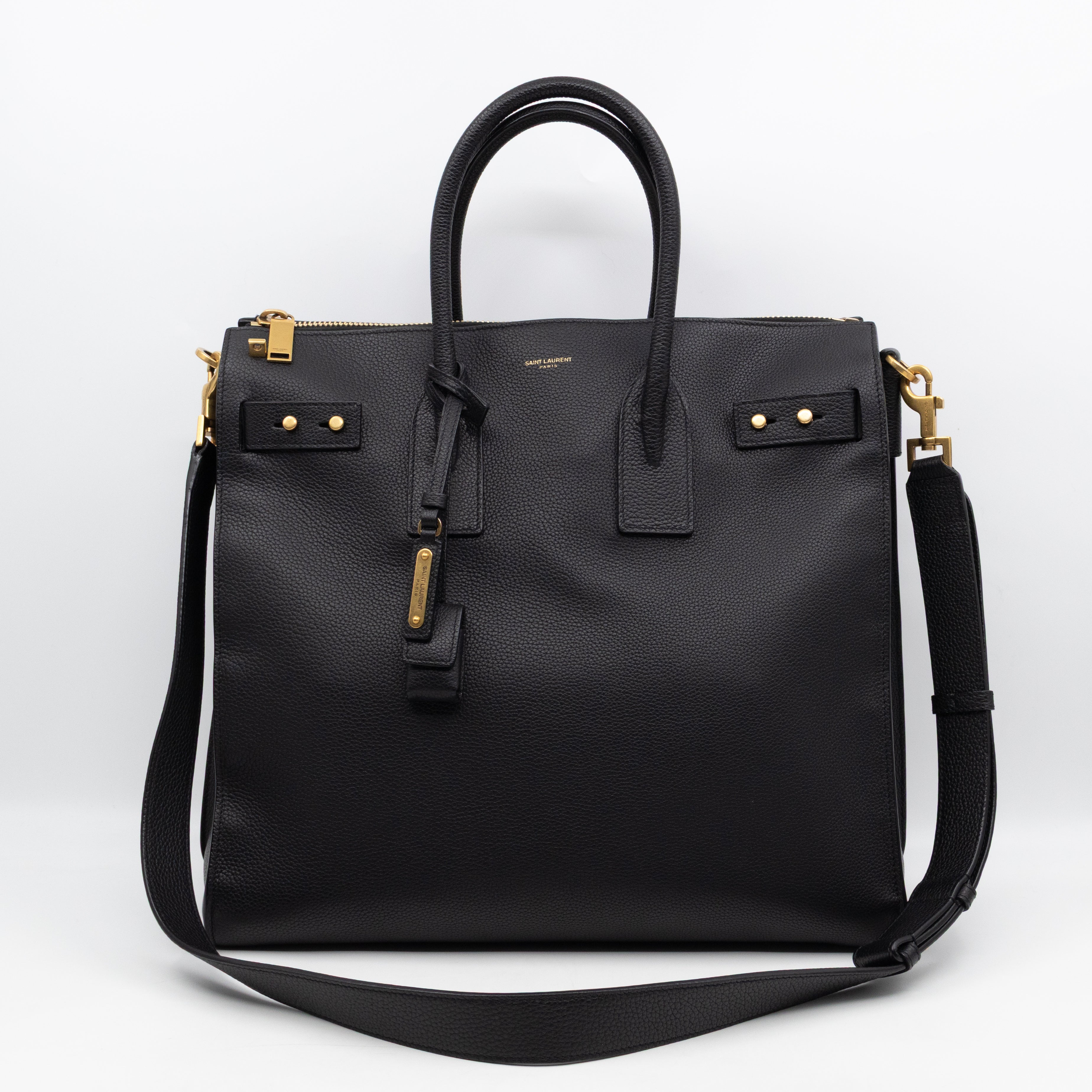 Sac de Jour North South Tote Black Grained Leather