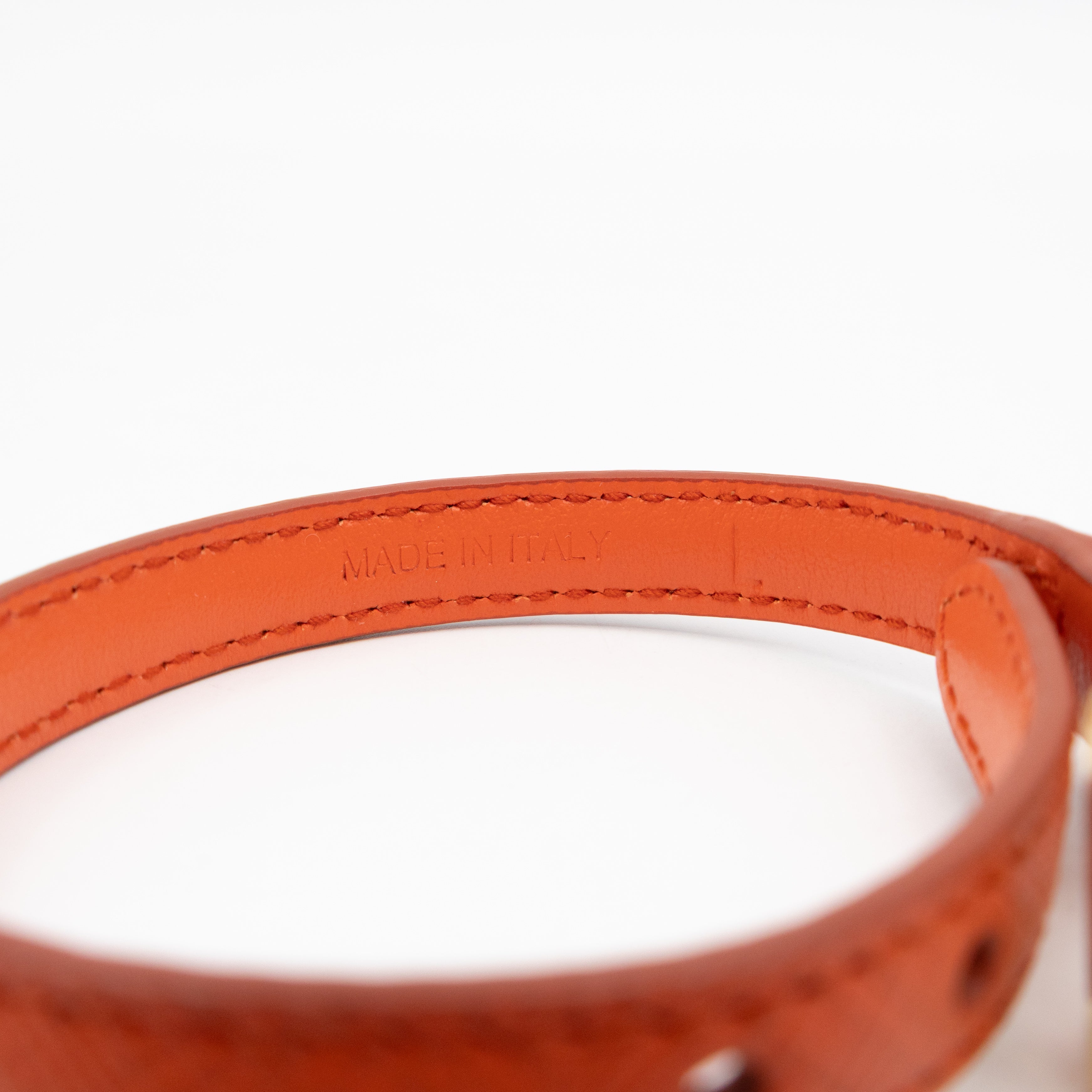 Triangle Charm Bracelet Orange Leather