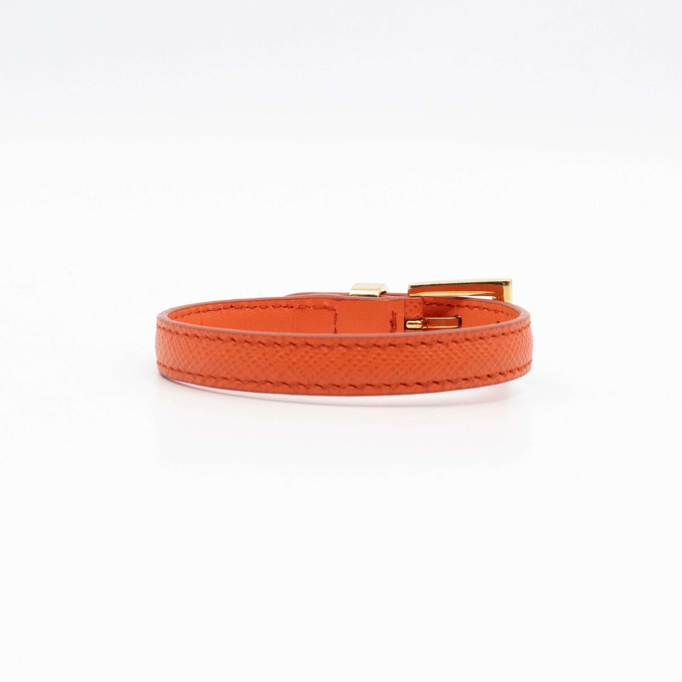 Triangle Charm Bracelet Orange Leather