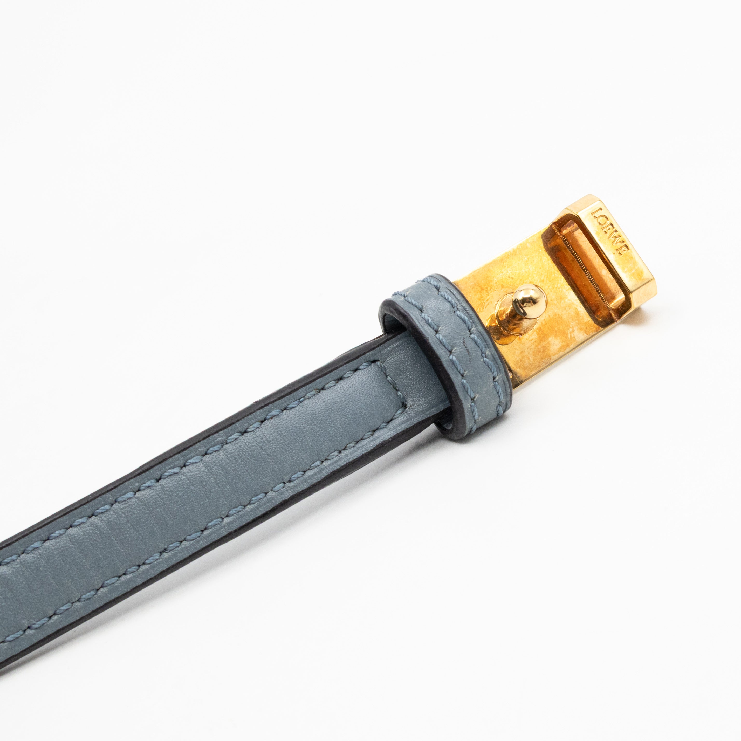 Small Barcelona Slate Blue Leather