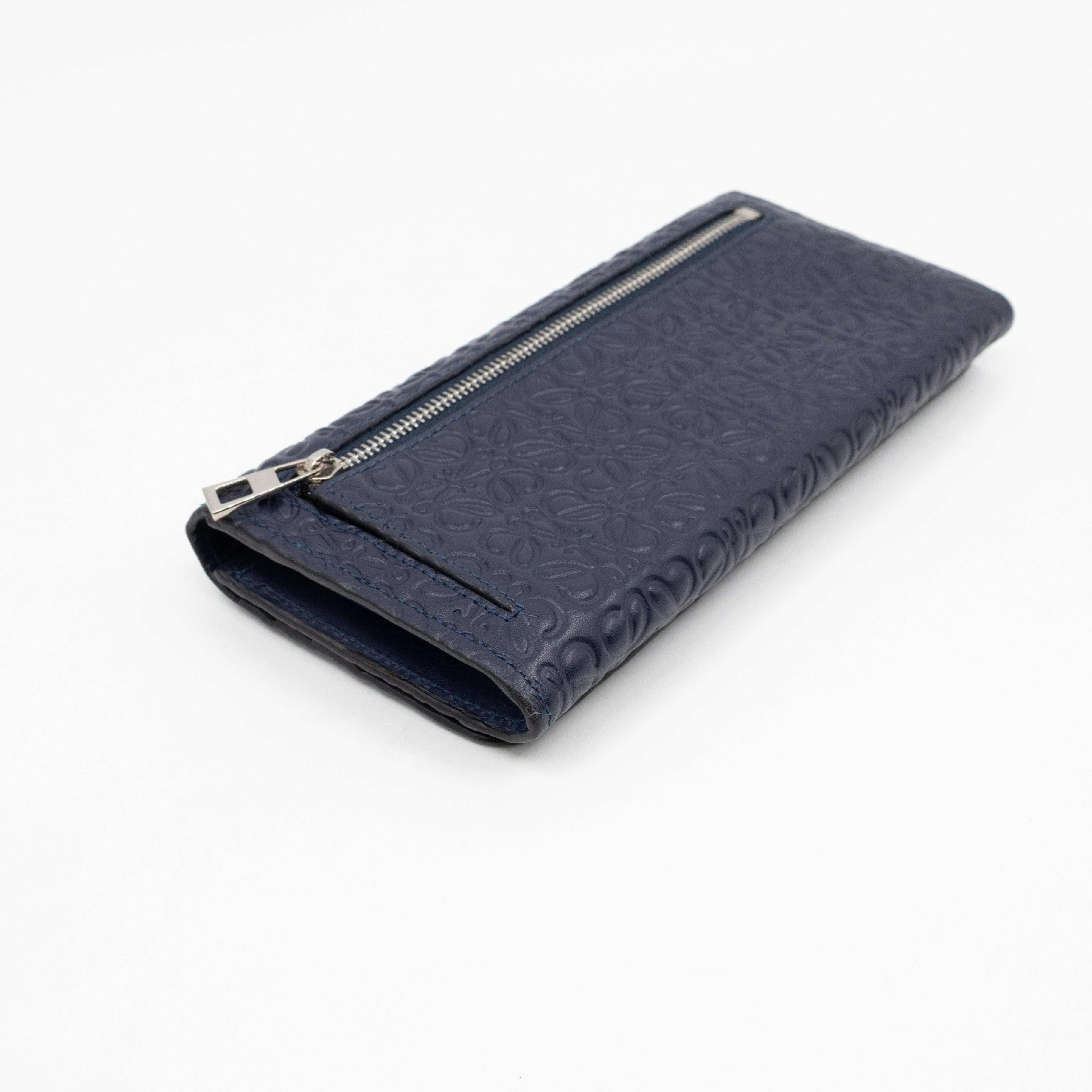 Anagram Continental Wallet Blue Leather