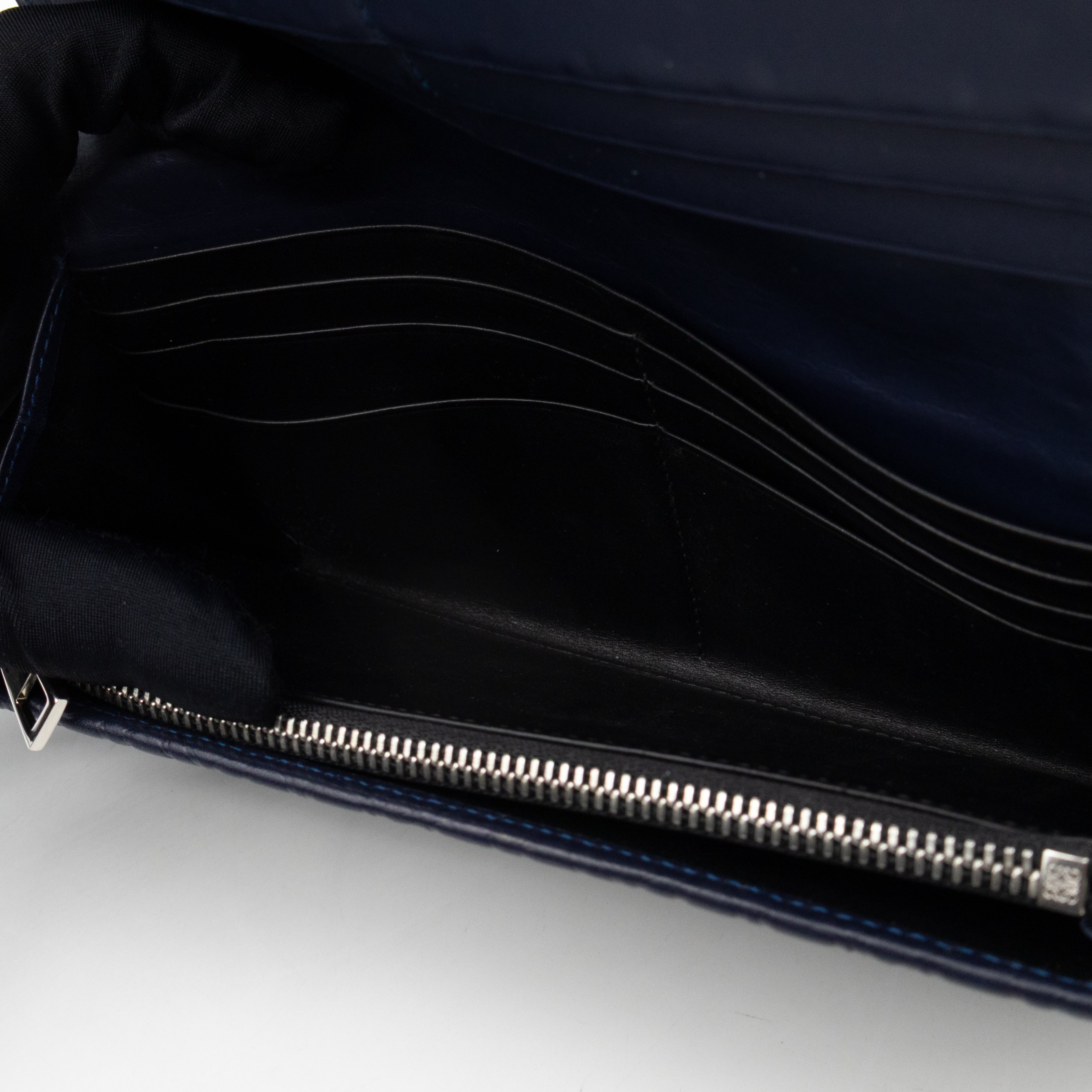 Anagram Continental Wallet Blue Leather