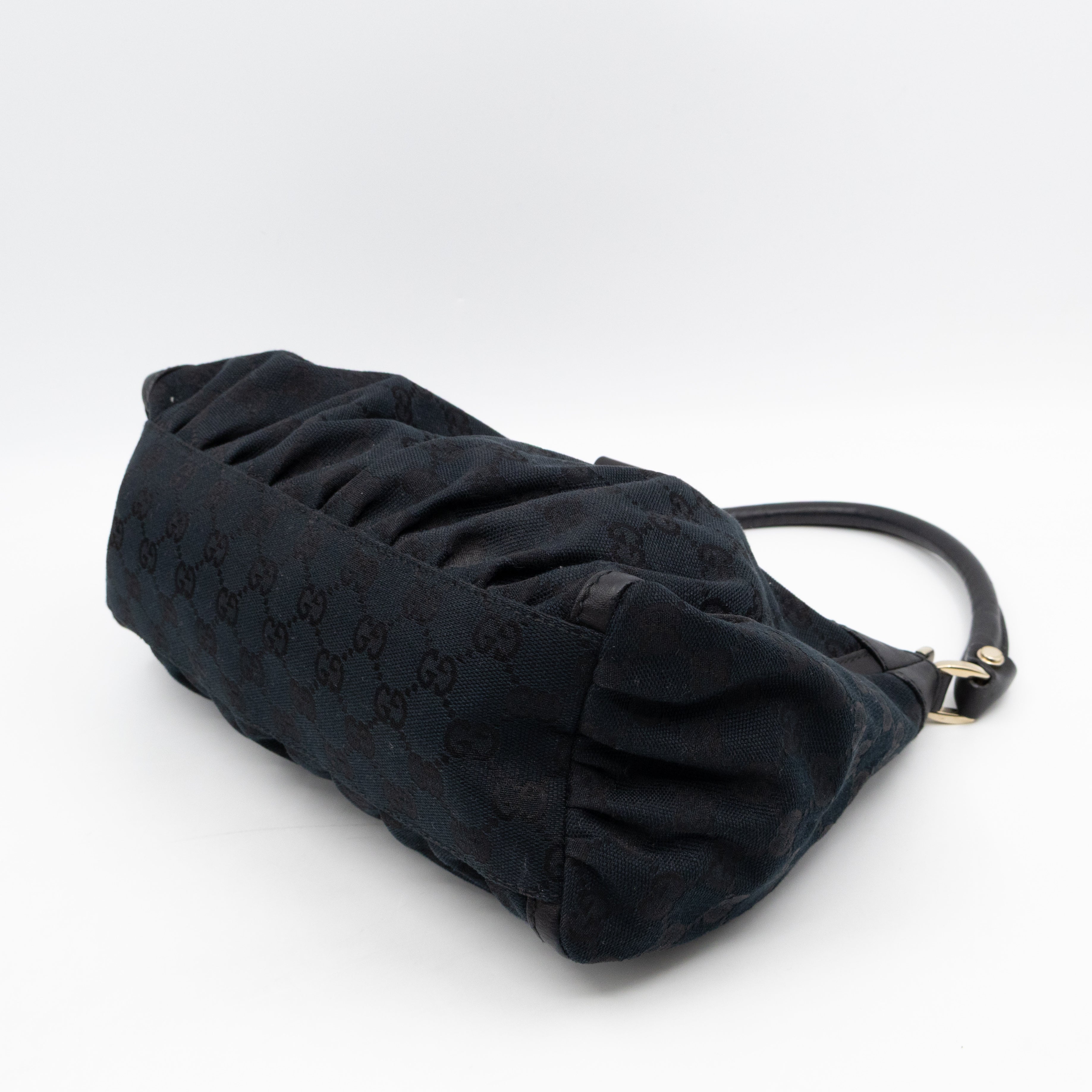 Abbey D-Ring Shoulder Bag Black GG Canvas