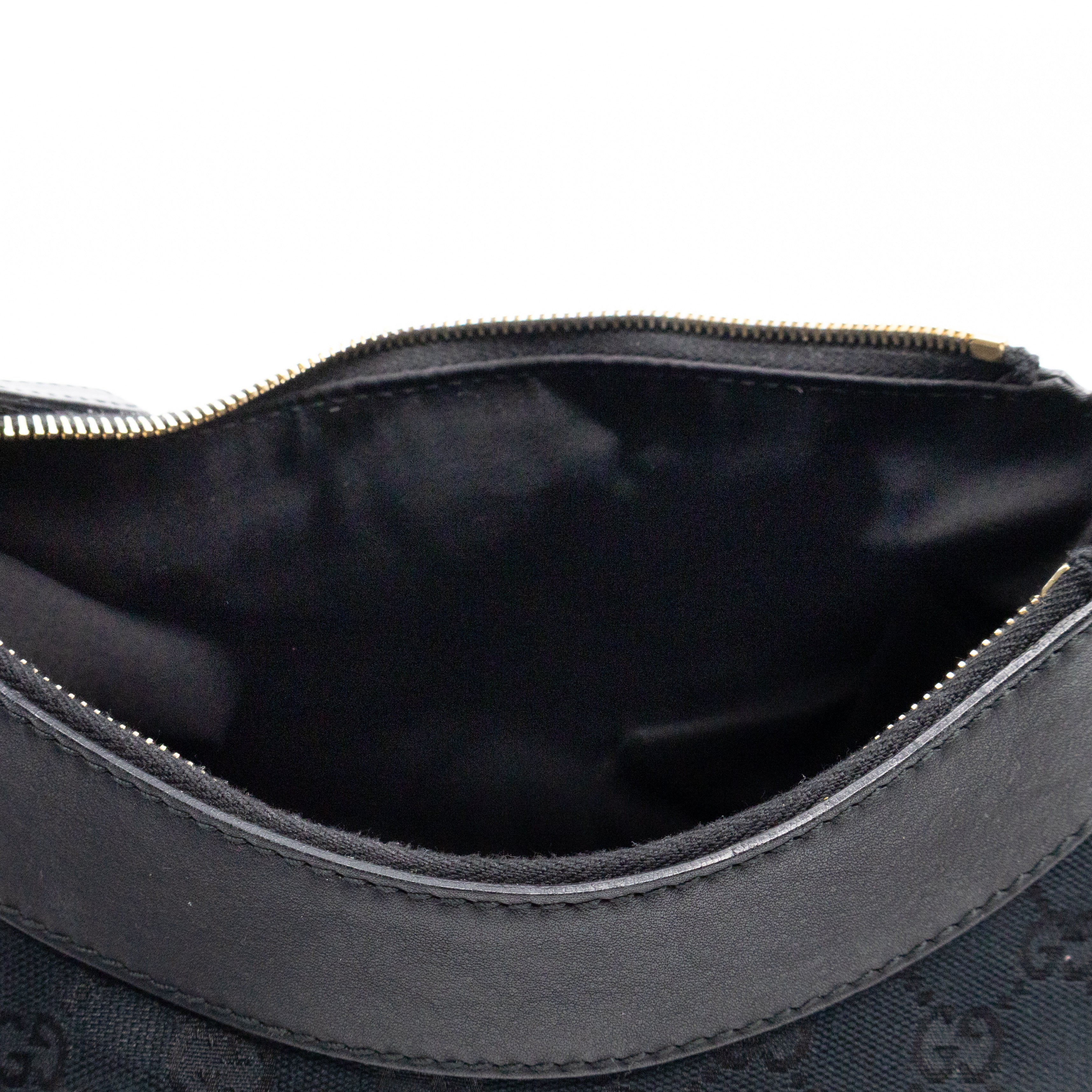 Abbey D-Ring Shoulder Bag Black GG Canvas